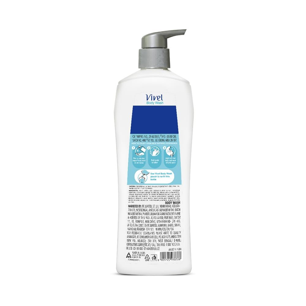 Vivel Cooling Body Wash, Mint & Cucumber Shower Gel, 500 ml Pump Bottle, Refreshing, Moisturizing & Fragrant Bodywash, For Soft, Smooth & Fresh Skin, For Women & Men thumbnail