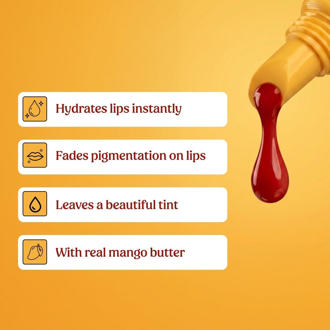 Vilvah Mango Milkshake Lip Balm | Infused with Alphonso Mango Pulp | Soothes Dry Lips & Locks in Moisture | Soft Reddish-Orange Tint with Mango Butter, Coconut Milk & Olive Squalane | 10g thumbnail