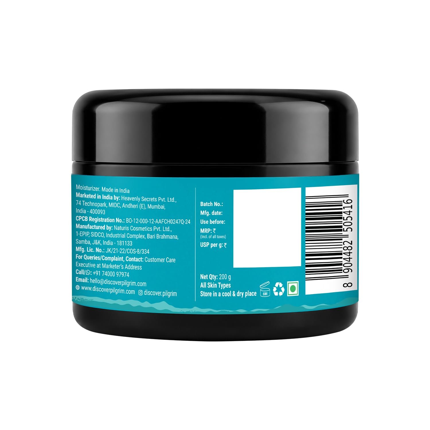 Pilgrim Korean Rice Water Hydra Glow Moisturizer Gel Cream - 200g Glass Skin Glow, Quick Absorbing, Deep Hydration, Winter & Summer Gel Moisturizer, with Niacinamide, For Normal to Dry Skin thumbnail