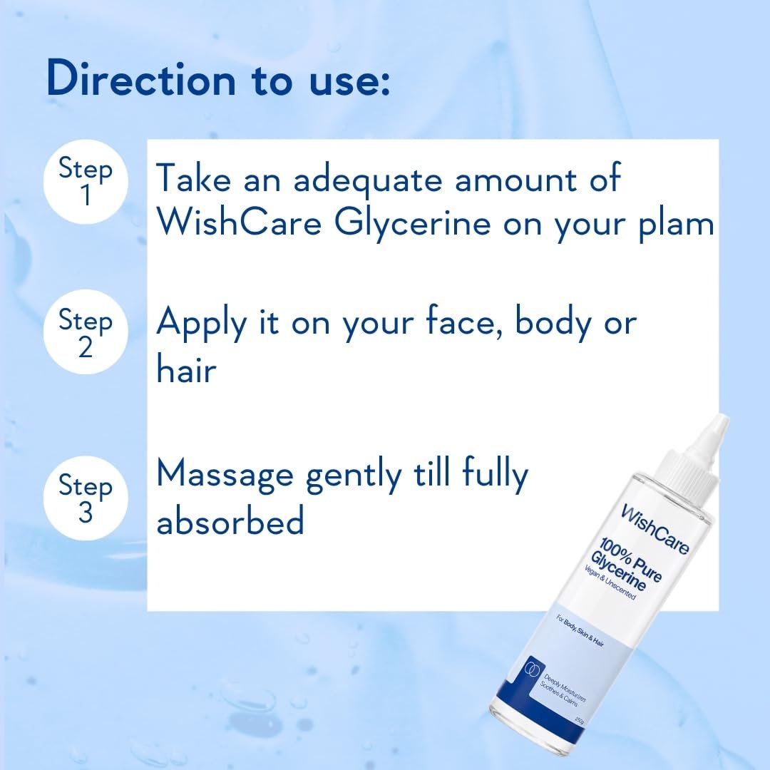 WishCare Unscented Glycerine Gel for Skin Care | 100% Pure & Vegan | Hydrating & Moisturizing Gel for Soft, Smooth & Supple Skin | 250g thumbnail