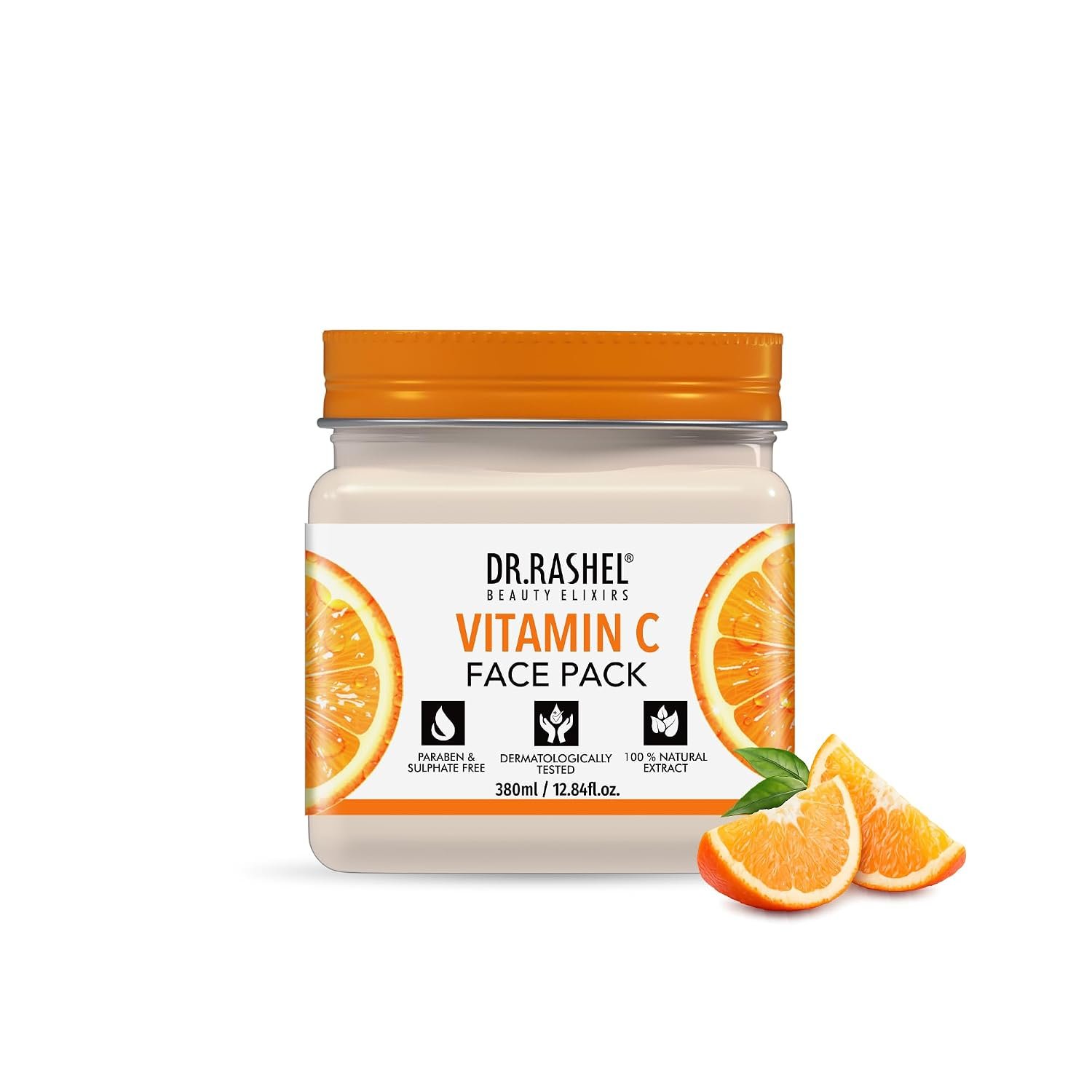 DR.RASHEL Beauty Elixirs Vitamin C Face Pack for Face & Body Brightening, Glow, Detan, Oil Control, Acne, Blemishes & Pigmentation Care 380 ml thumbnail