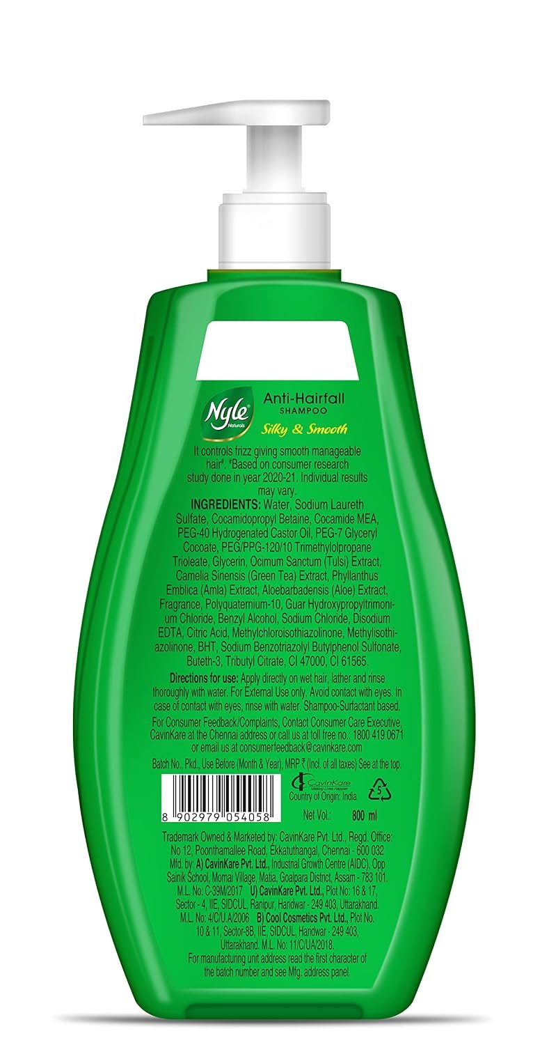 Nyle Naturals Dryness Hydration Shampoo with Tulsi & Aloe Vera | Moisturizing Shampoo for Dry Hair | Helps Cleanse, Hydrate & Soften Hair | 800ml thumbnail