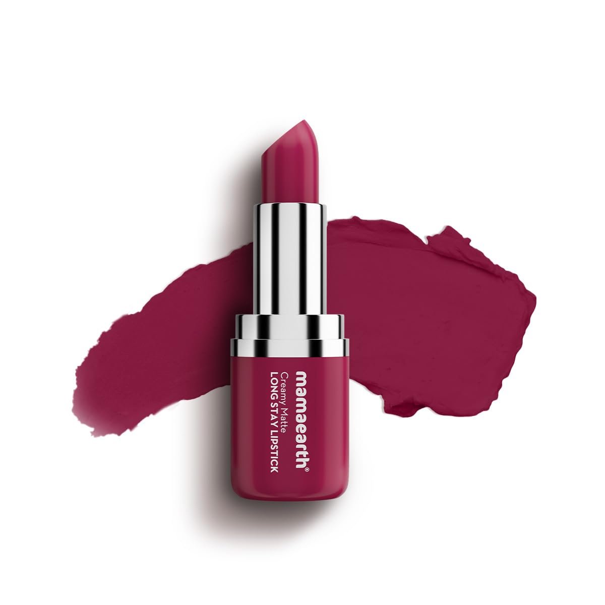 Mamaearth Creamy Matte Long Stay Lipstick with Murumuru Butter and Vitamin E for 8-Hour Long Stay 4.2g (Cranberry Crush)