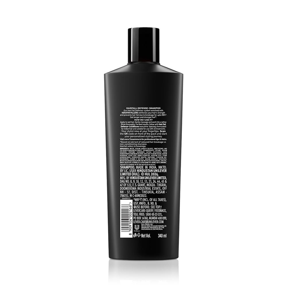 Tresemme Hair Fall Defence Shampoo|| For Strong Hair|| With Keratin Protein|| Prevent Hair Fall due to Breakage|| 340 ml thumbnail