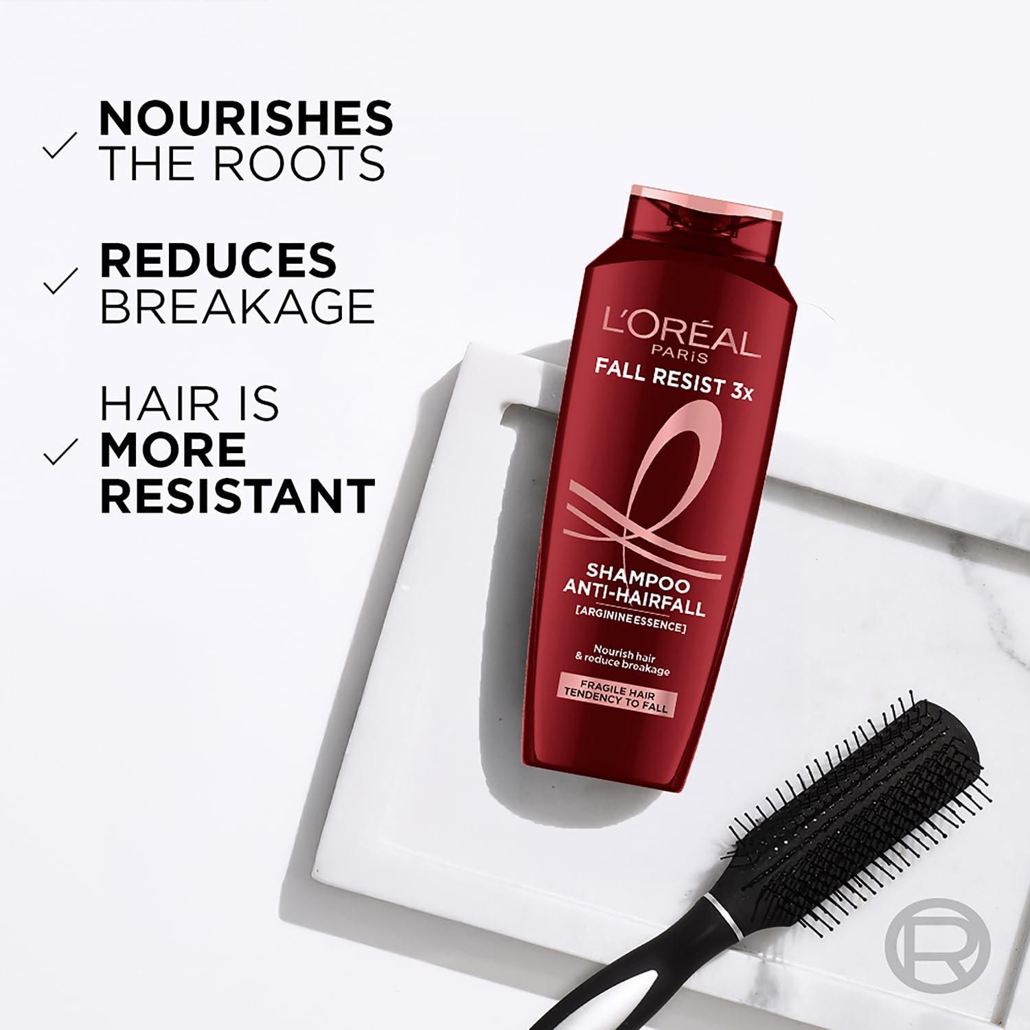 L'Oreal Paris Anti-Hair Fall Shampoo, Reinforcing & Nourishing for Hair Growth, For Thinning & Hair Loss, With Arginine Essence and Salicylic Acid, Fall Resist 3X, 340ml thumbnail