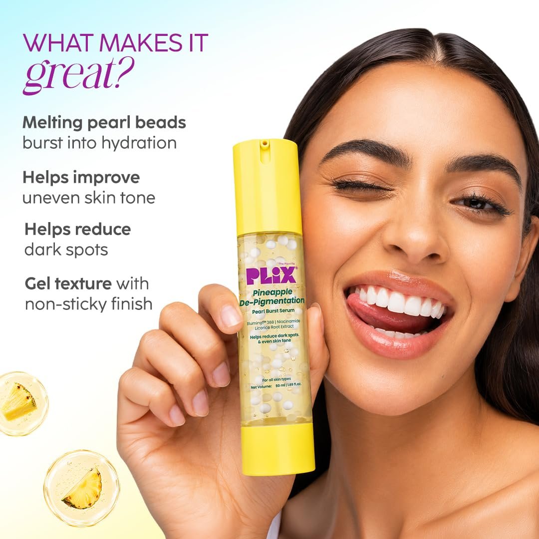 PLIX The Plant Fix Pineapple Pearl Burst Serum | Brightening & Hydrating Face Serum for Dark Spots, Pigmentation & Uneven Skin Tone | Lightweight Daily Skincare Serum thumbnail