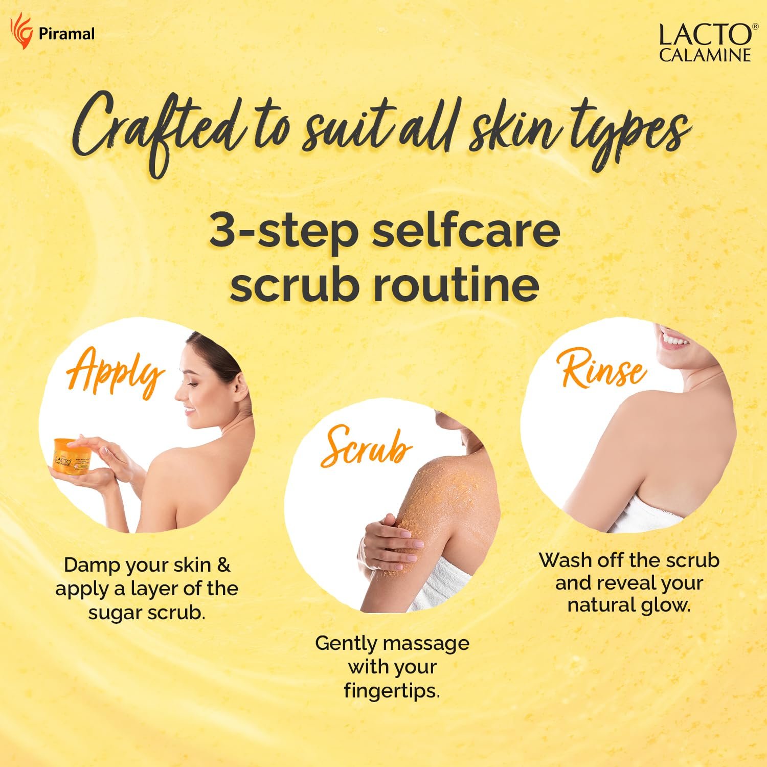 Lacto Calamine Vitamin C Sugar Body Scrub | 200 g | Gentle Body Exfoliator | Body Scrub for Healthy & Glowing Clear Skin | thumbnail