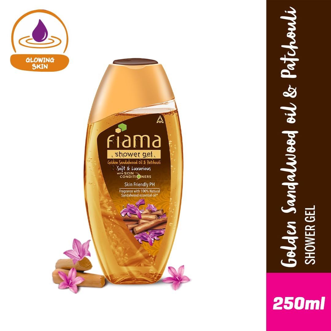 Fiama Body Wash Shower Gel Golden Sandalwood Oil and Patchouli, 250ml, Body Wash for Women & Men with Skin Conditioners for Soft and Luxurious Skin, Suitable for All Skin Types thumbnail
