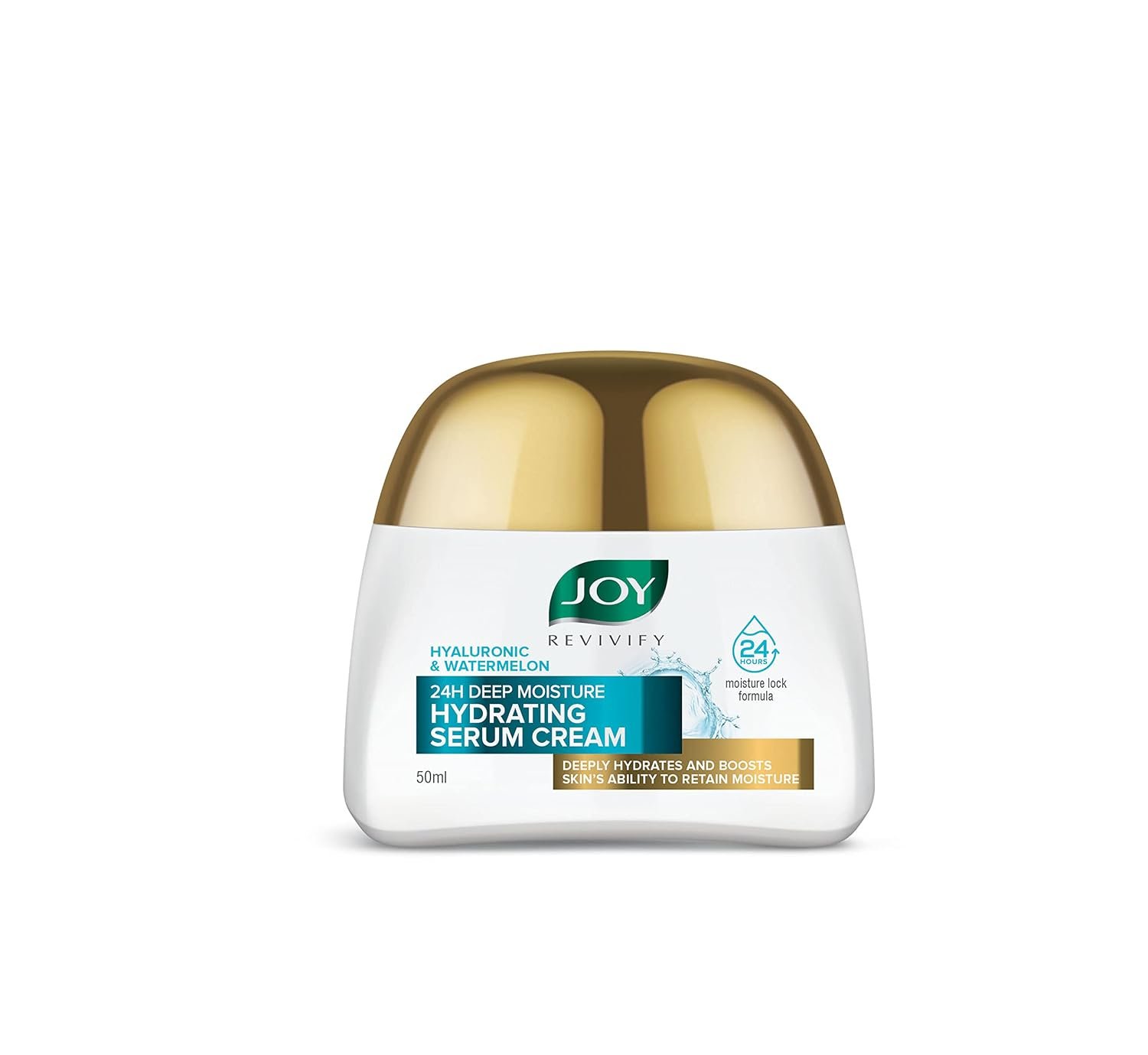 Joy Revivify Hyaluronic & Watermelon 24H Deep Moisture Hydrating Serum Cream | Deep Moisturizing Cream | Silky Smooth Feel | Vitamin A, C, E & B6 | Cocoa Butter – 50 ml