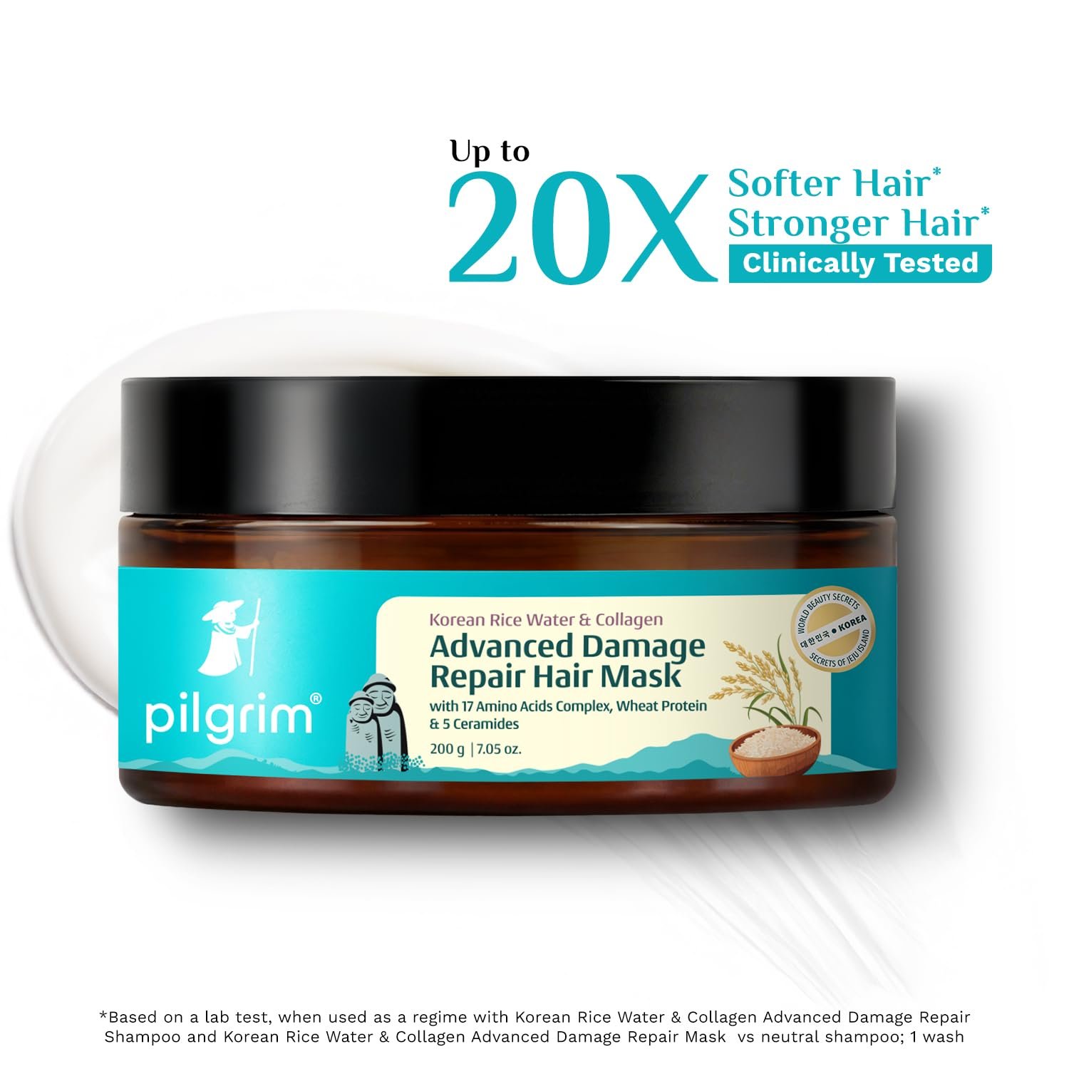 Pilgrim Unscented Korean Rice Water & Collagen Advanced Damage Repair Mask - 200ml thumbnail