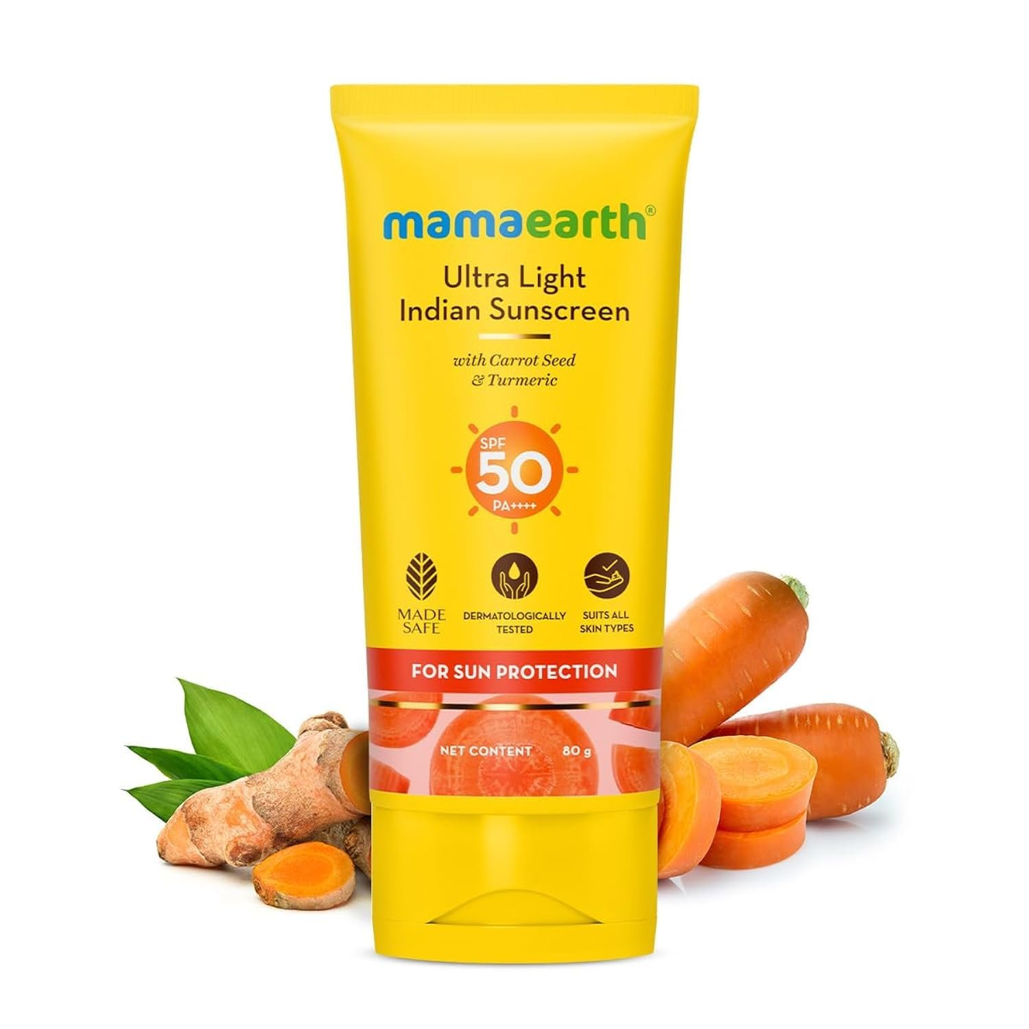 Mamaearth Ultra Light Indian Sunscreen SPF 50 PA ++++ 80g