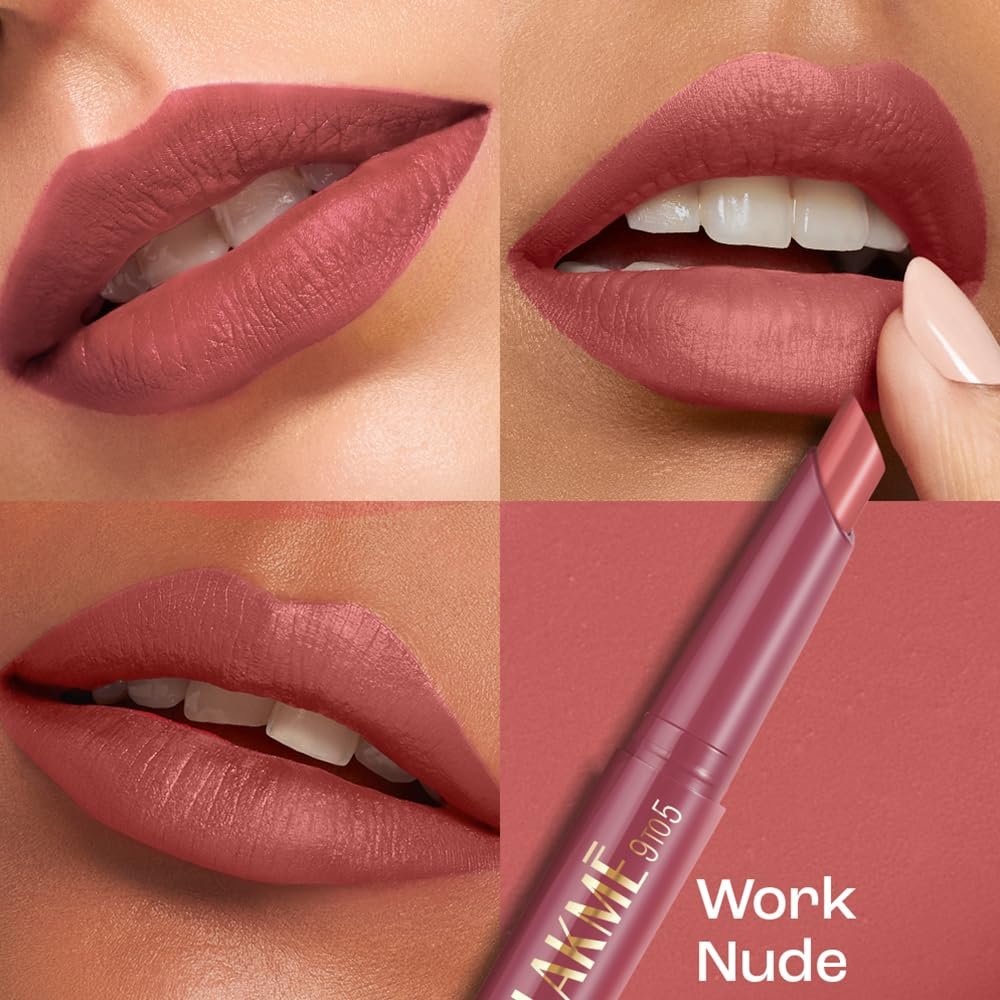 Lakme 9 to 5 Forever Matte Lip Crayon, Work Nude, 1.1g, for Smooth and Supple Lips, with Vitamin C, Matte Finish, 8 Hr Hydration, Long Lasting all day comfort, Retractable Crayon thumbnail