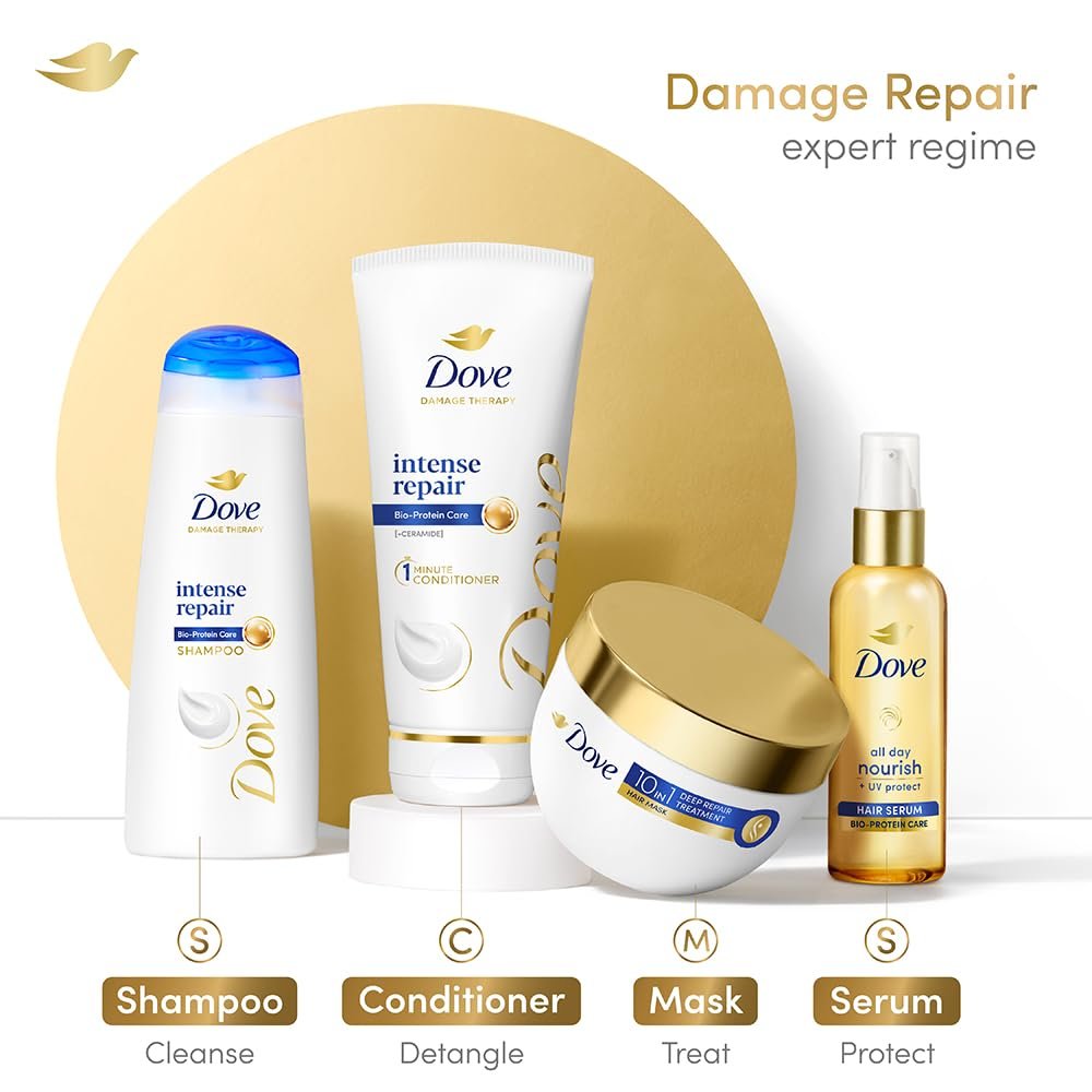 Dove Intense Repair Conditioner 175 ml|| With Keratin Actives to Smoothen Dry and Frizzy Hair - Deep Conditions Damaged Hair for Men & Women thumbnail