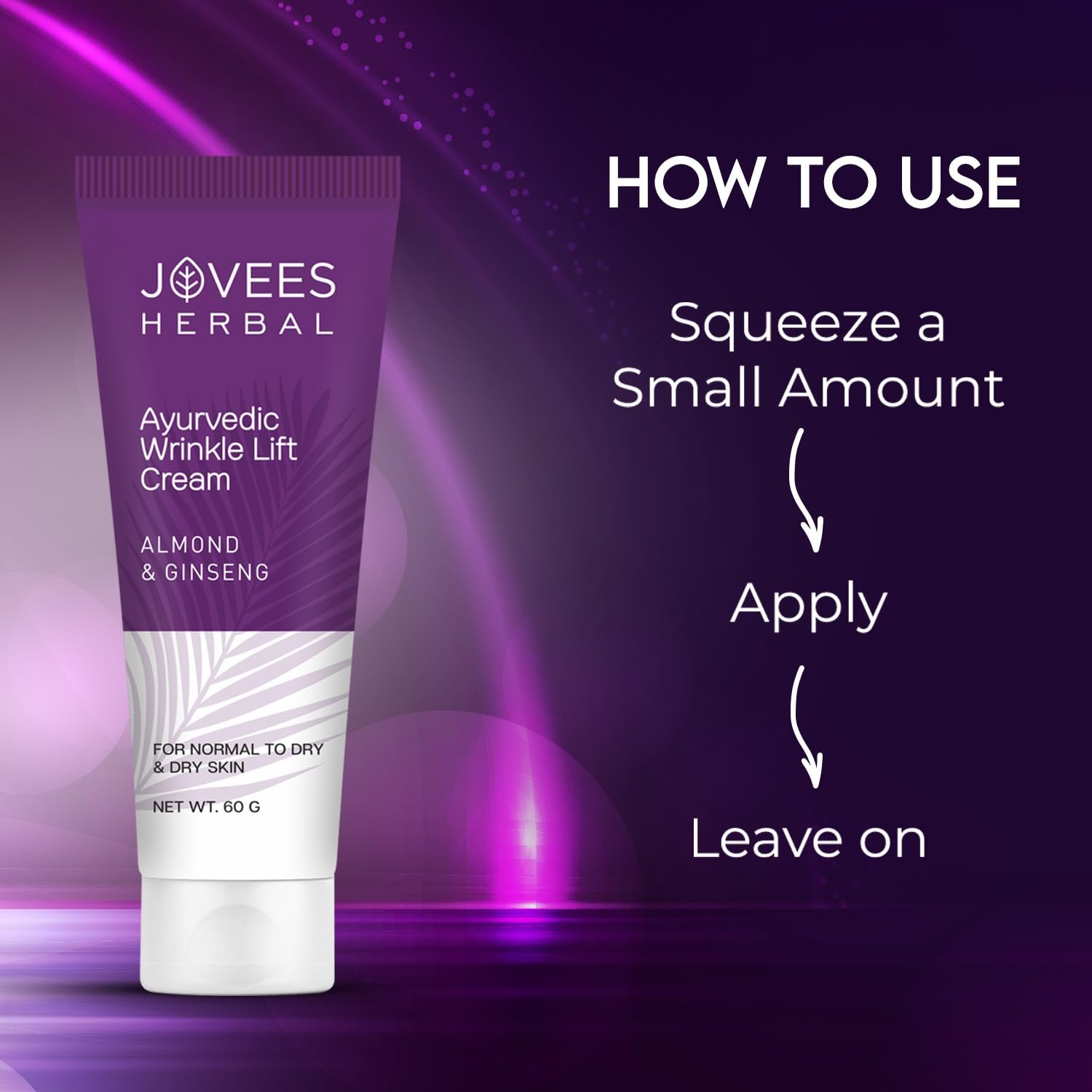 Jovees Herbal Almond & Ginseng Wrinkle Lift Face Cream | Anti-Wrinkle & Anti-Ageing Face Cream | All Skin Types | Paraben & Alcohol Free | 60gm thumbnail