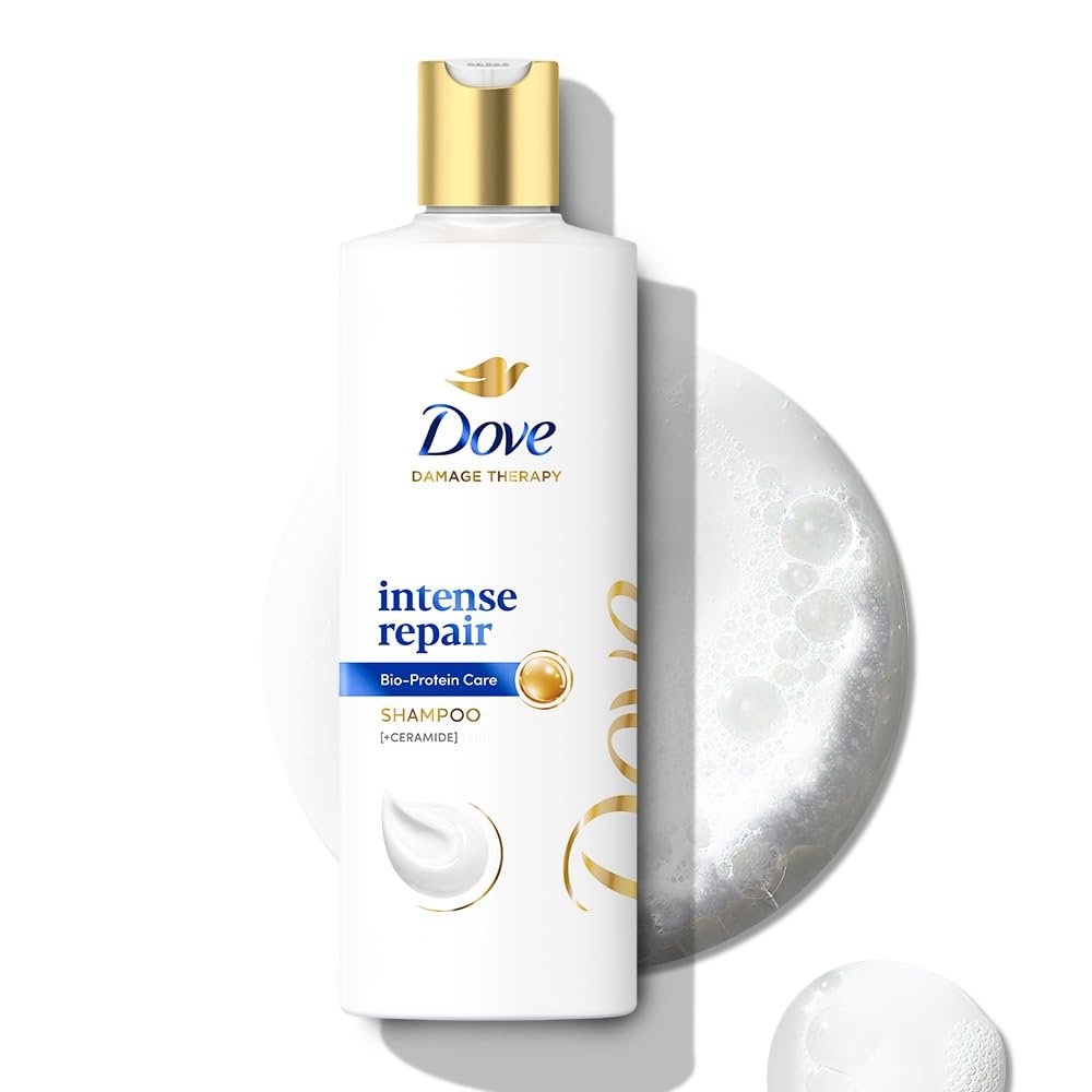 Dove Intense Repair Shampoo 340 ml || Repairs Dry and Damaged Hair || Strengthening Shampoo for Smooth & Strong Hair thumbnail