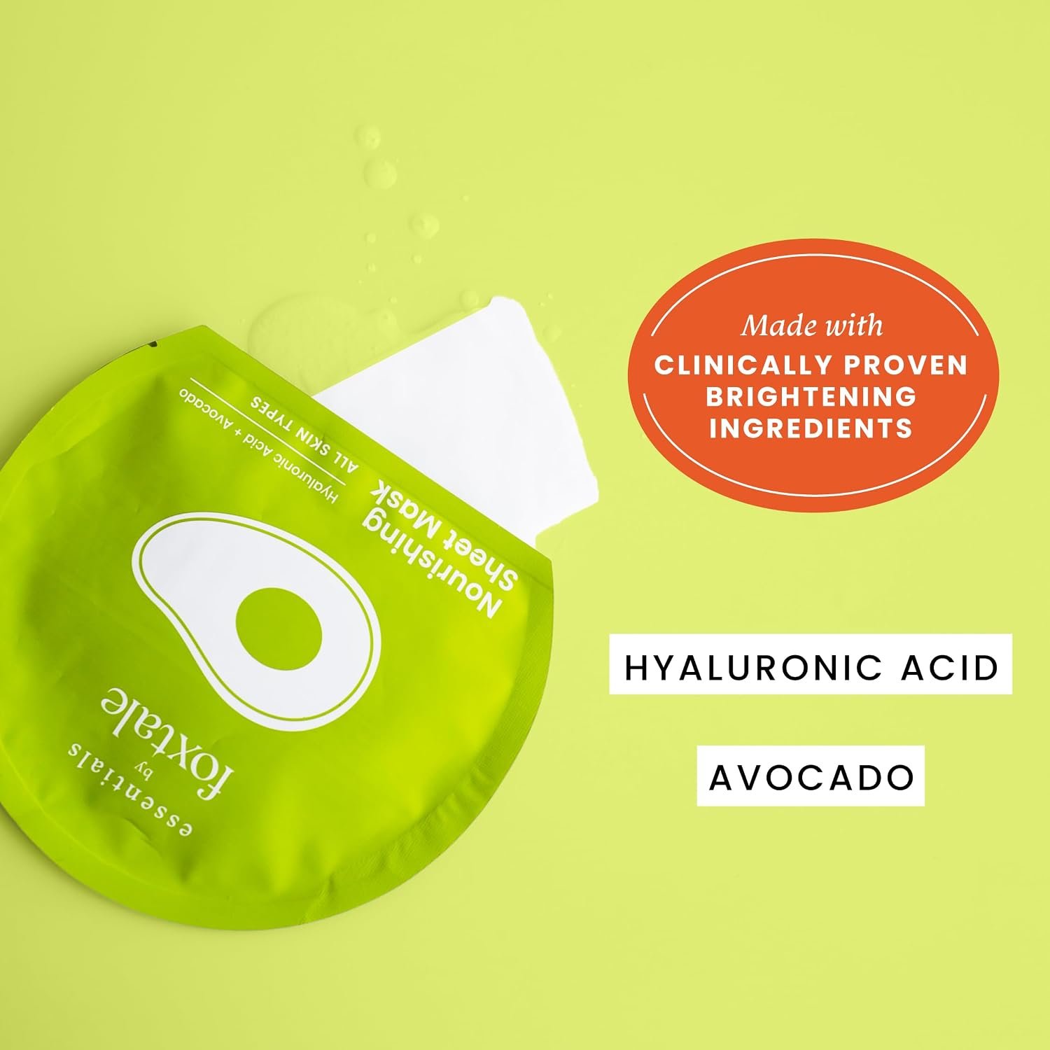 Foxtale Nourishing Sheet Mask with Hyaluronic Acid and Avocado for Nourishing & Hydration, Men & Women, 26g thumbnail