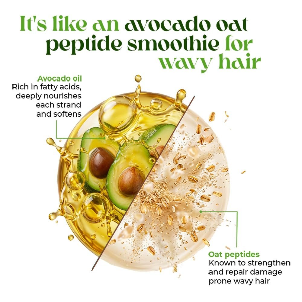 Love Beauty & Planet Avocado Oil & Peptide Hair Mask for Wavy Hair, Deeply Nourishes & Smoothens Frizz, Lightweight Formula | 85g thumbnail