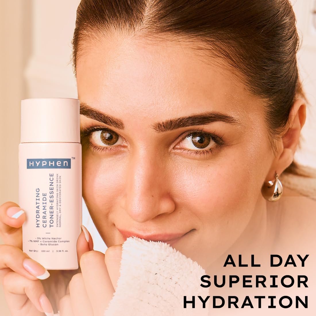 Hyphen 7% Ceramides-NMF Milky Face Toner Essence | 5% Glass Skin Blend of Rice Water, Oatmeal & Snow Mushroom Extracts |Hydrates & Nourishes| Alcohol Free Toner| For All Skin Types - 100ml thumbnail