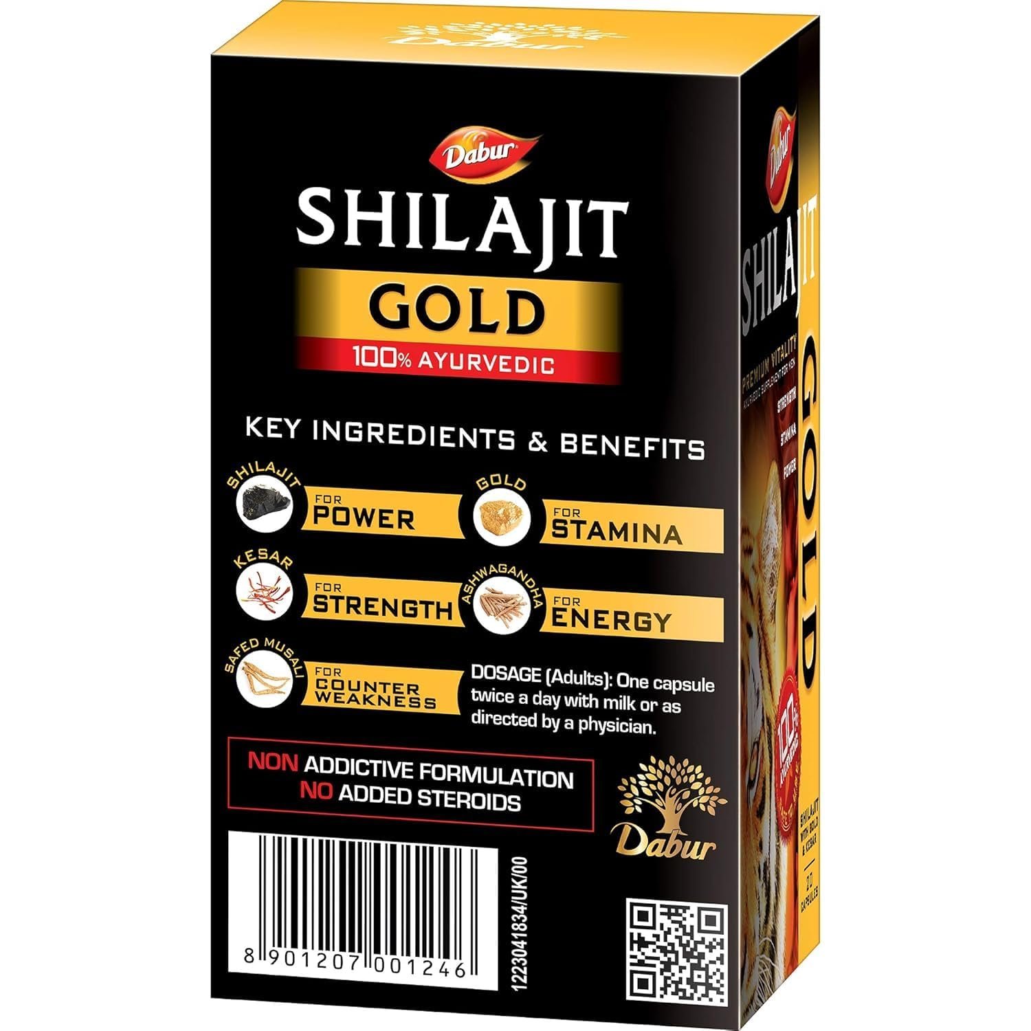 DABUR Shilajit Gold - 20 Capsules | 100% Ayurvedic Capsules for Strength , Stamina and Power | Premium Ayurvedic Supplement | For Men thumbnail