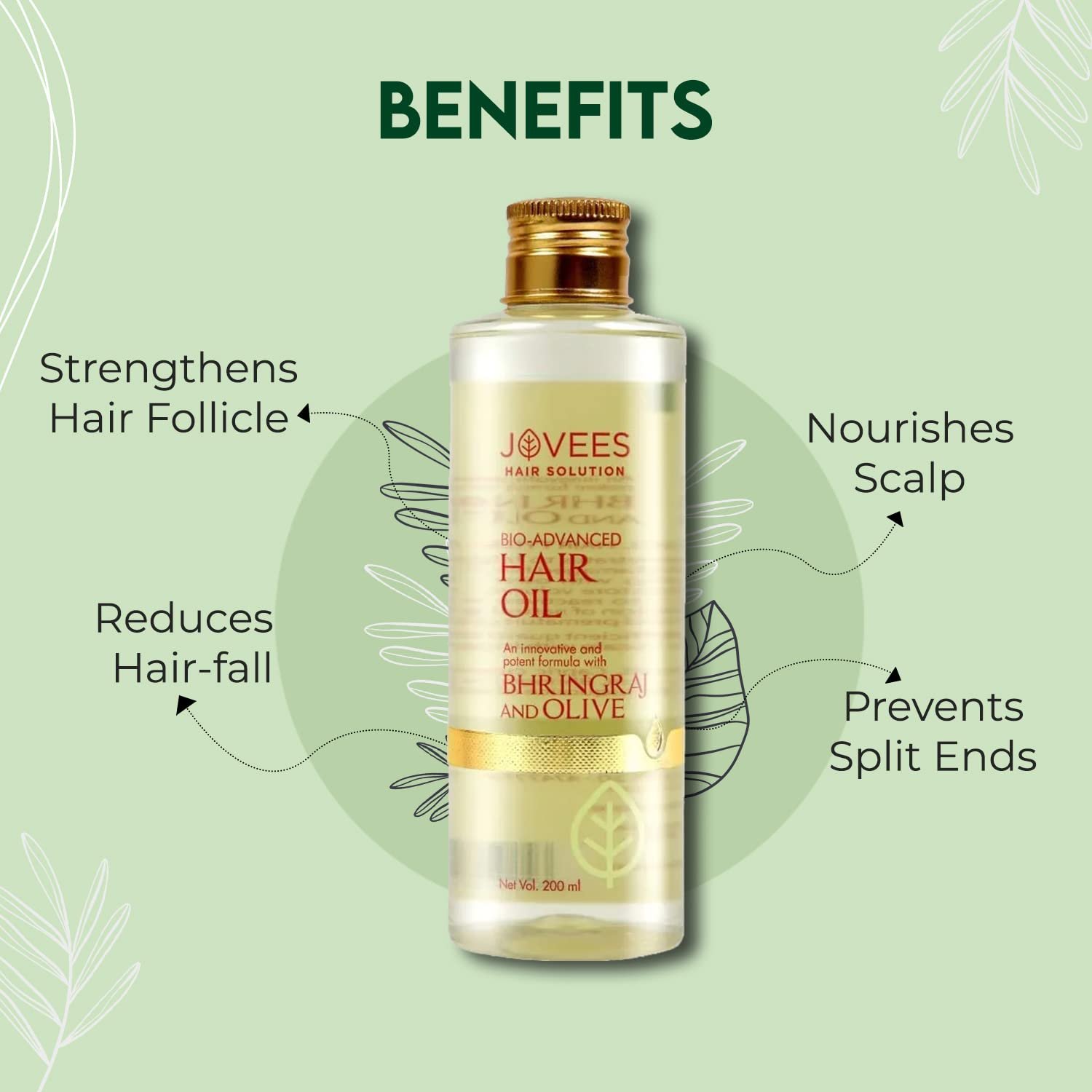 Jovees Herbal Bhringraj & Olive Intensive Restructuring Hair Oil 100 ml thumbnail