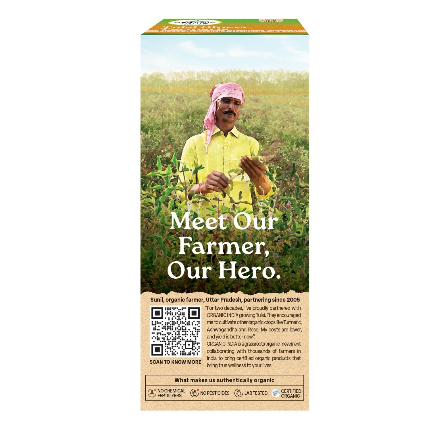 A TATA Product - Organic India Tulsi Ginger Turmeric - 25 Tea Bags, Boosts Immunity, Supports Healing & Recovery, Rich in Antioxidants, Made with Tulsi, Turmeric, Cinnamon, and Pepper thumbnail
