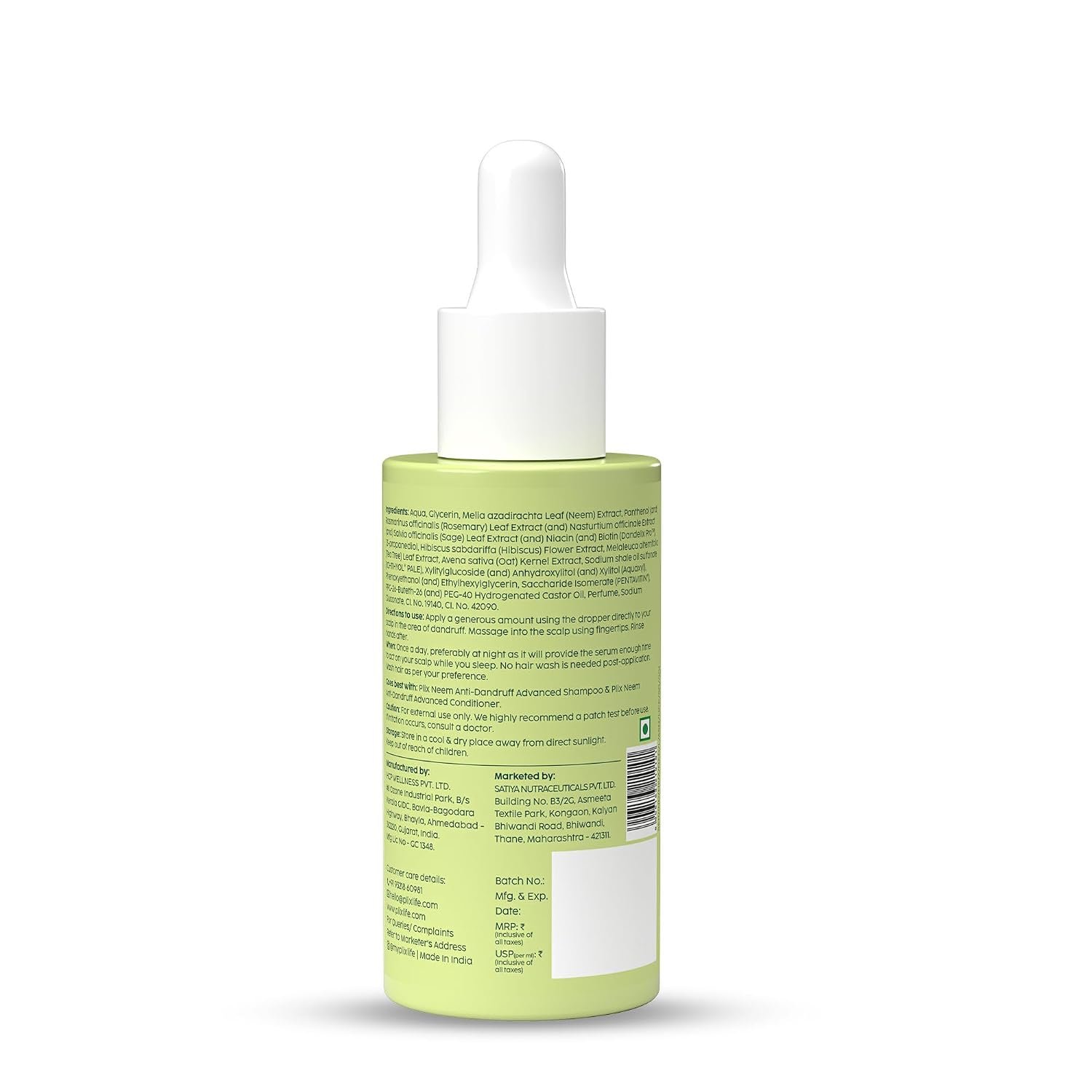 PLIX - THE PLANT FIX Neem Anti-Dandruff Advanced Serum | 3% Dandelix Pro™ & Ichthyol® Pale| Quick absorbing, Non-greasy & Lightweight | 50ml thumbnail