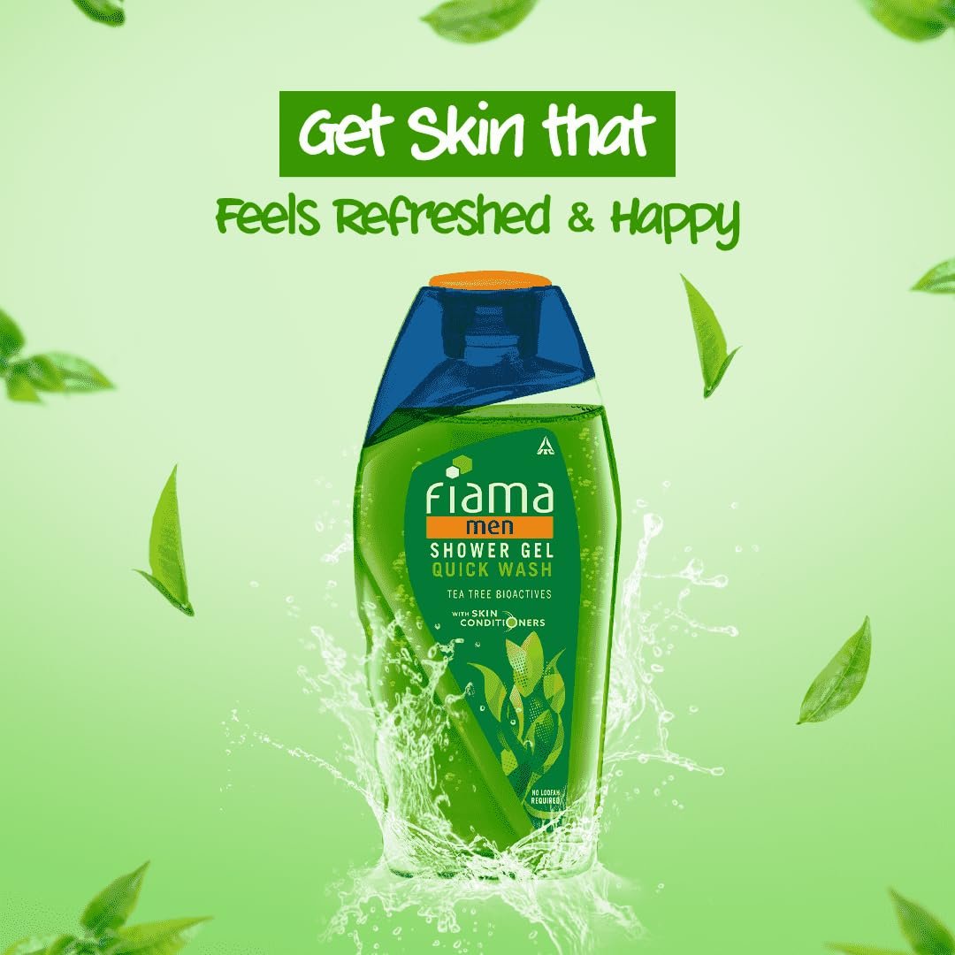 Fiama Men Body Wash Shower Gel Quick Wash, 250ml, Body Wash for Men with Skin Conditioners for Moisturised, Soft & Refreshed Skin, Mens Moisurising Bodywash for Dry Skin thumbnail
