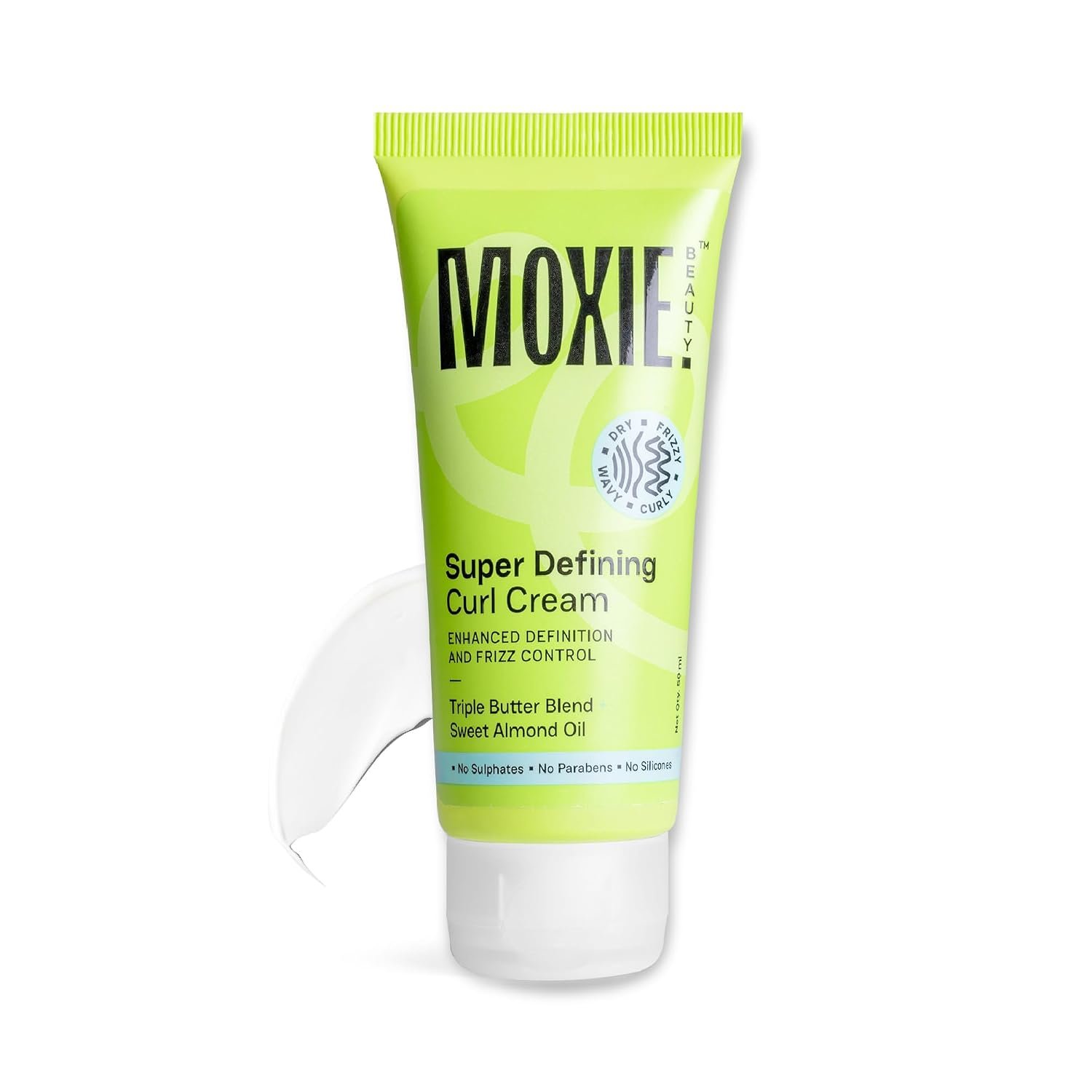 Moxie Beauty Super Defining Curl Cream for Frizz Control & Hydration 50 ml A travel-size leave-in curl cream that defines curls and fights frizz, perfect for effortless daily styling