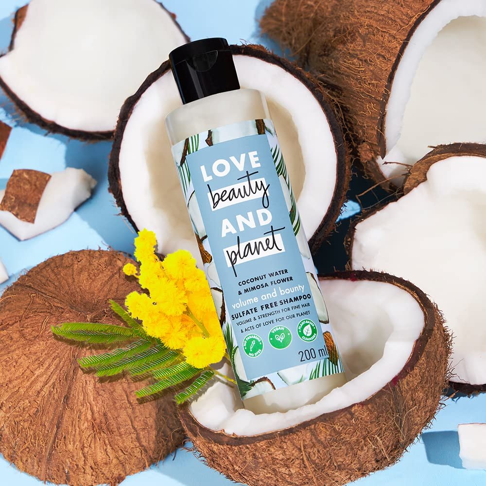 Love Beauty & Planet Coconut Water and Mimosa Flower Sulfate Free Volume and Bounty Shampoo|| No Parabens|| No Dyes|| 100% Organic Coconut Oil|| 200ml thumbnail