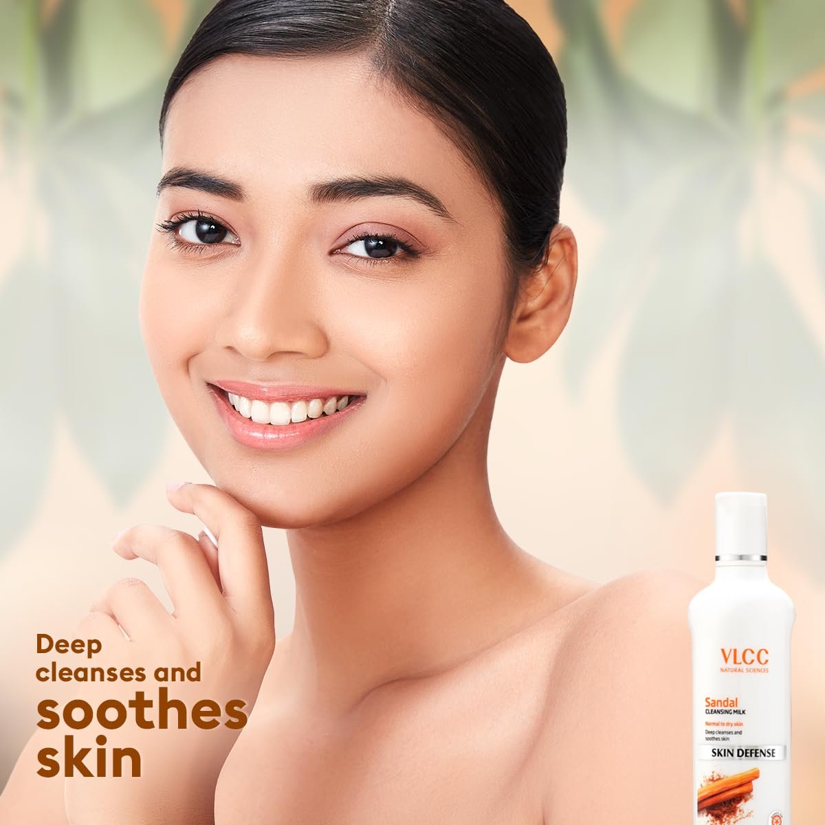 VLCC Sandal Cleansing Milk - 100ml - Deep Cleanses & Soothes Skin. With Sandal, Ashwagandha, Fenugreek & Indian Berberry Extracts, Almond and Olive Oils. thumbnail