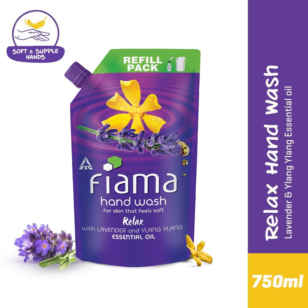 Fiama Relax Hand Wash, 750 ml Refill Pack, Value Pouch, Lavender Oil & Ylang Extracts Handwash, for Soft & Supple Hands thumbnail