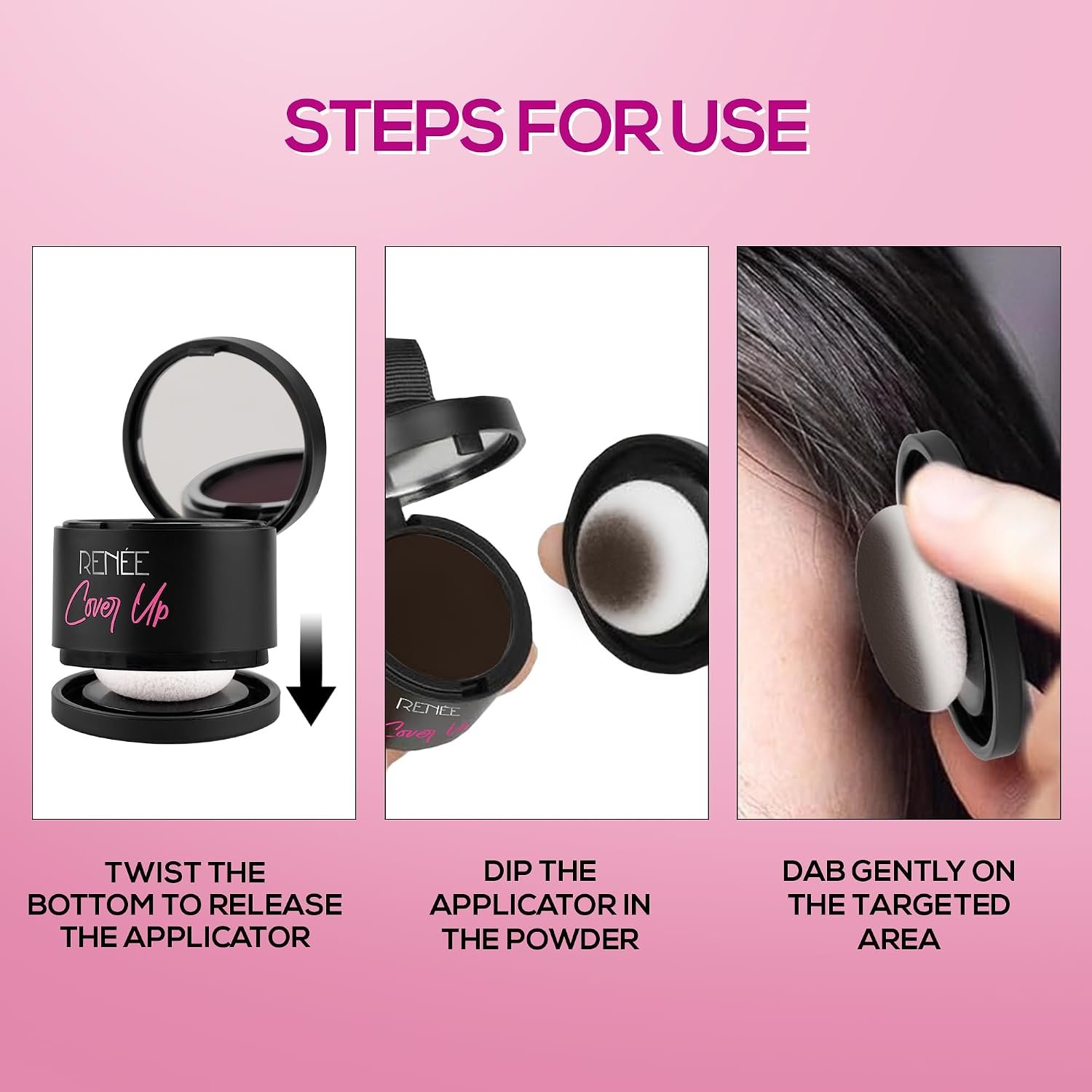 RENEE Cover-Up Hair Powder - Brown | Covers Grey Roots & Bald Spots Instantly | Highly Pigmented, Fuller & Denser Look | Long-Lasting | Matte Finish | Fine Powder | Flawless Application 4gm thumbnail