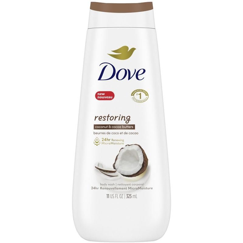 Dove Restoring Coconut & Cocoa Butters Body Wash for Renewed, Healthy-Looking Skin – 325 ML