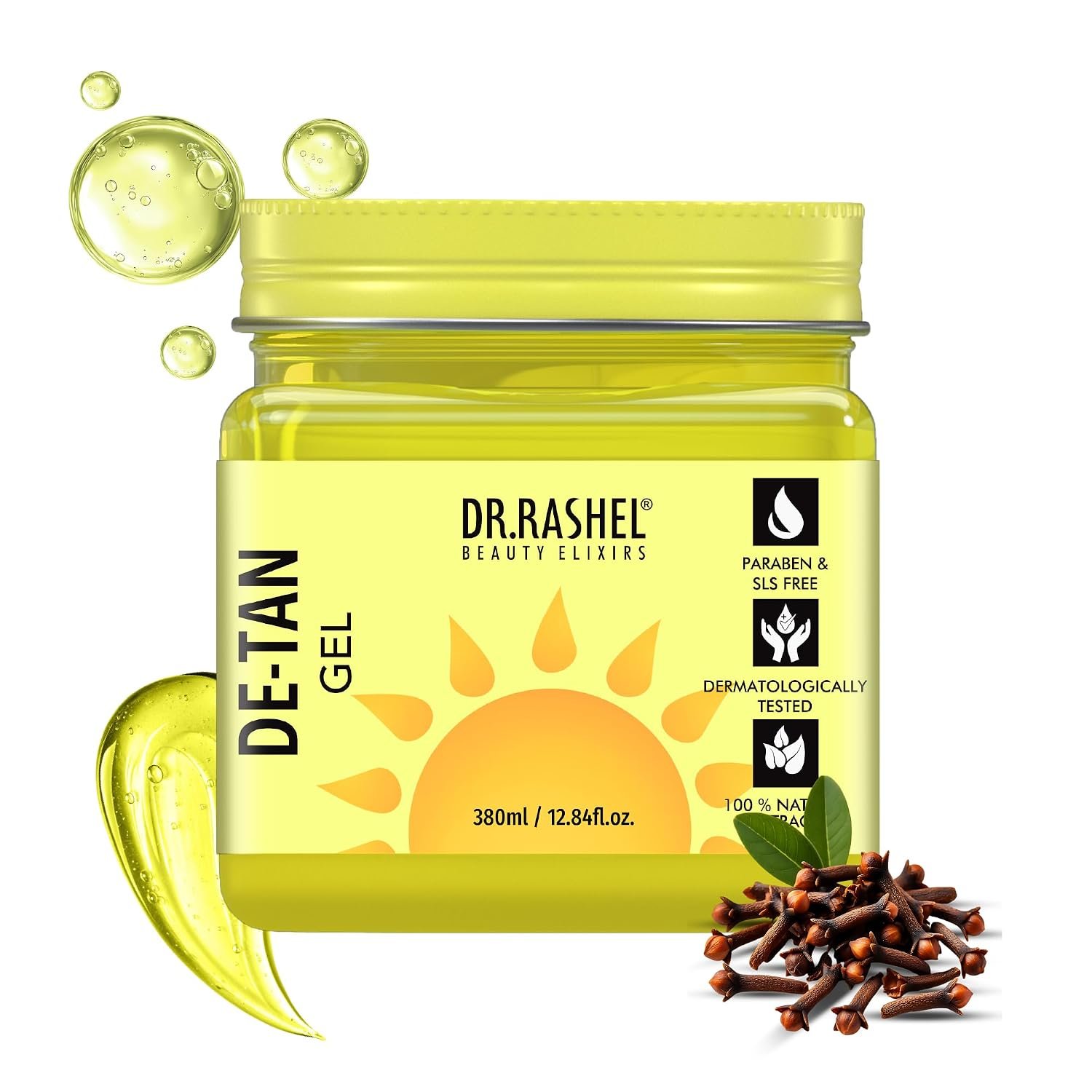 DR.RASHEL Beauty Elixirs De-Tan Face Gel With Natural Extracts Tan Removal & Skin Brightening Hydrating & Soothing Gel Evens Skin Tone For Men & Women 380ml thumbnail