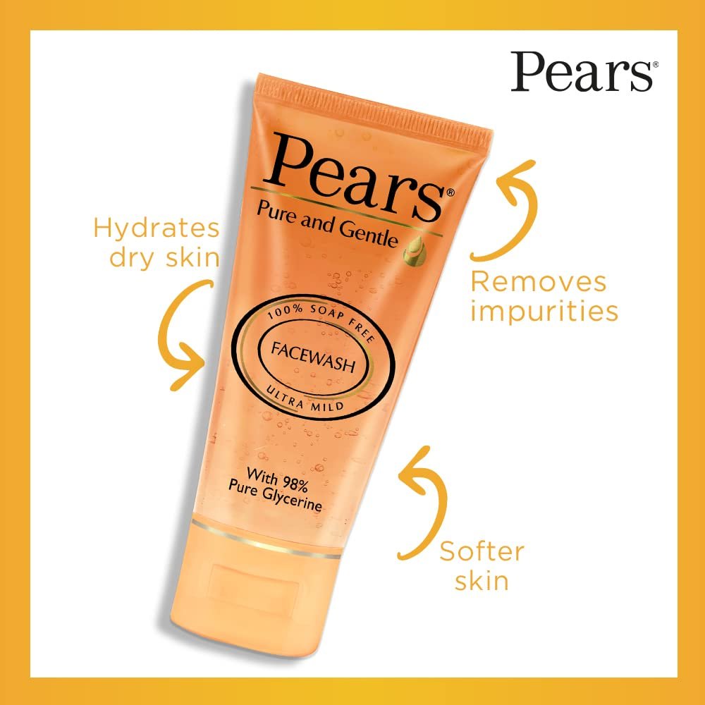 Pears Pure & Gentle Daily Cleansing Face Wash with Glycerine | pH-Balanced, 100% Soap-Free Mild Facial Cleanser for Soft, Smooth & Fresh-Looking Skin | 150g thumbnail