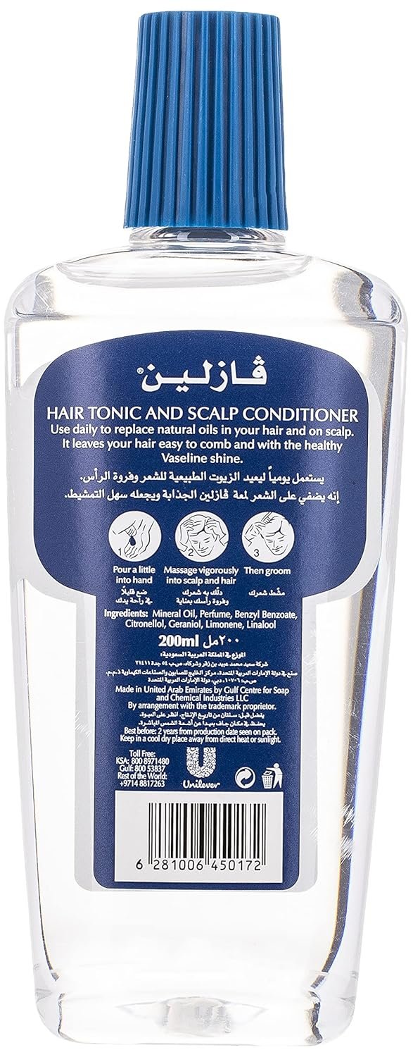 Vaseline Hair Tonic & Scalp Conditioner | Smoothes Hair | Locks In Moisture | Non-Greasy Shine | 200 ML thumbnail