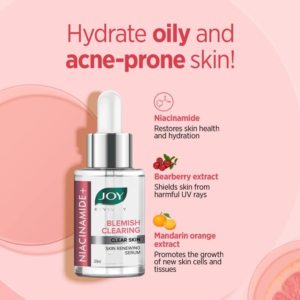Joy Niacinamide Blemish Clearing Face Serum – Skin Renewing, Complexion Improving, Suitable for All Skin Types, 30ml thumbnail