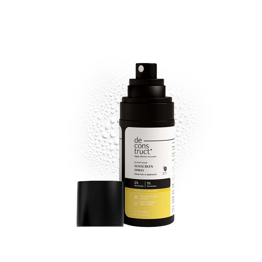 Deconstruct Sunscreen Spray SPF 50 PA++++ | With Niacinamide & Cica Extract | No Rub Formula | Lightweight Broad Spectrum Protection | Quick Absorbing, Non-Sticky, Water Resistant| 50g