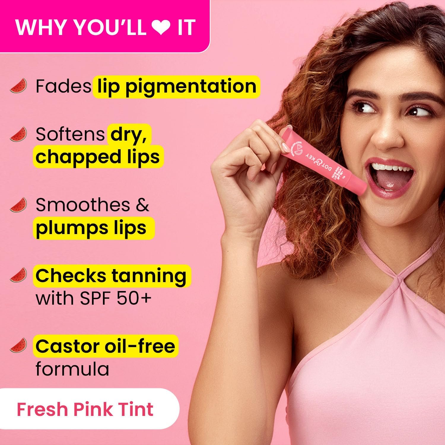 Dot & Key Gloss Boss Brightening Lip Balm Vitamin C + E SPF 50+ Watermelon Cool 12g thumbnail