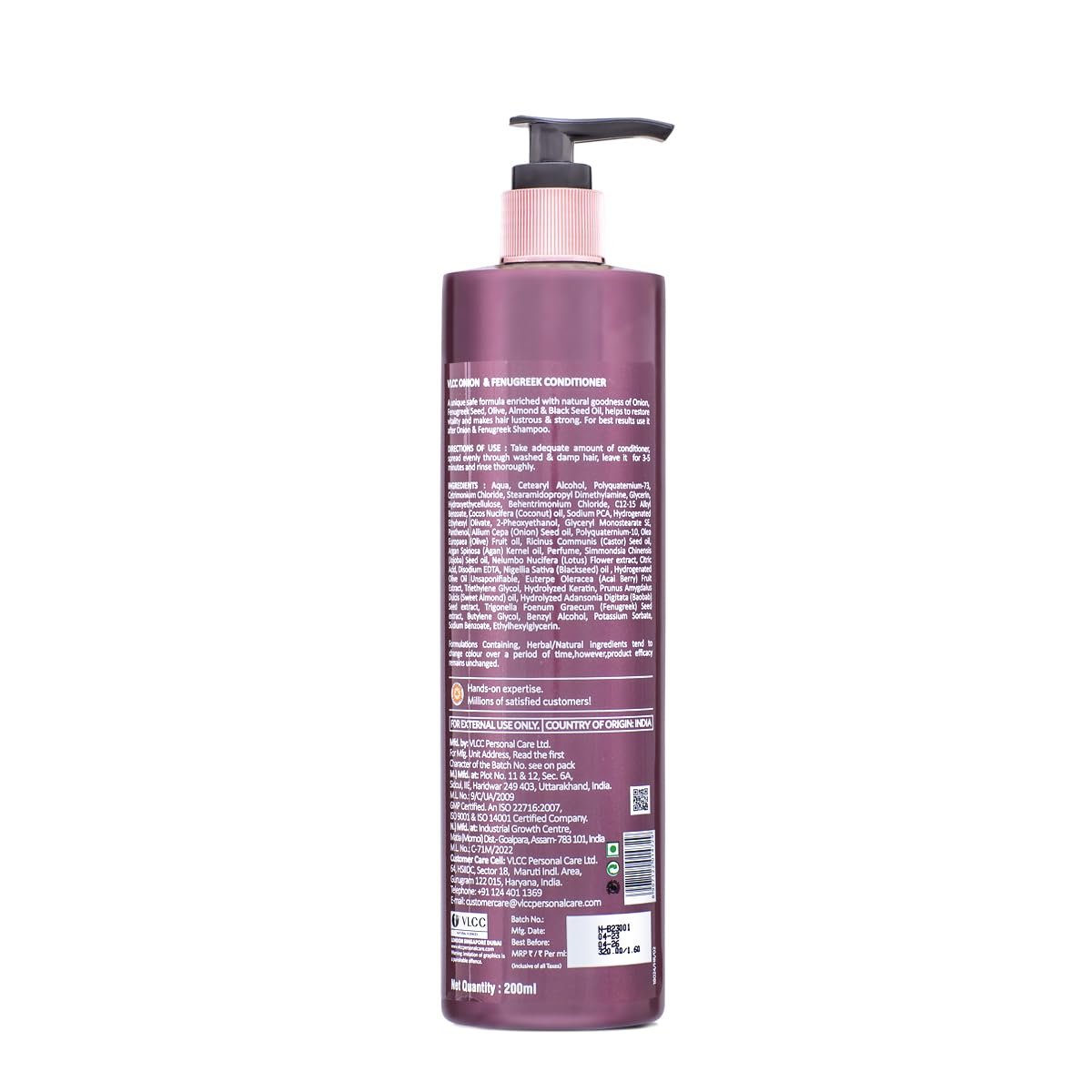 VLCC Onion & Fenugreek Conditioner - 200ml | Hair Softening | Smoothens Hair to Control Breakage | Sulphate & Paraben Free Conditioner With Onion, Fenugreek, Almond and Black Seed thumbnail