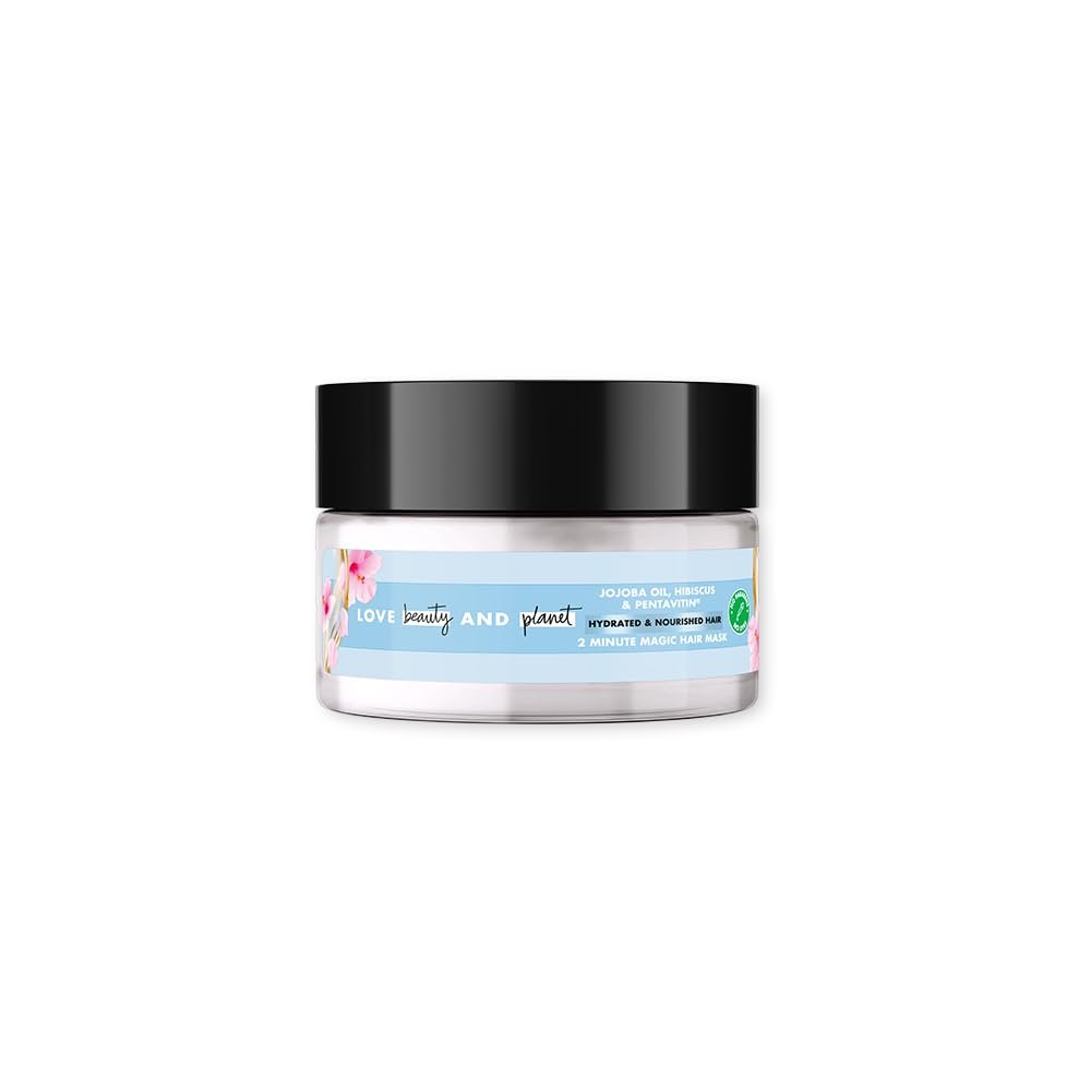 Love Beauty & Planet Jojoba Oil, Hibiscus & Pentavitin Hydrate & Nourish Hair Mask | Deep Conditioning Treatment for Hydrated, Soft, Smooth & Manageable Hair | 200ml