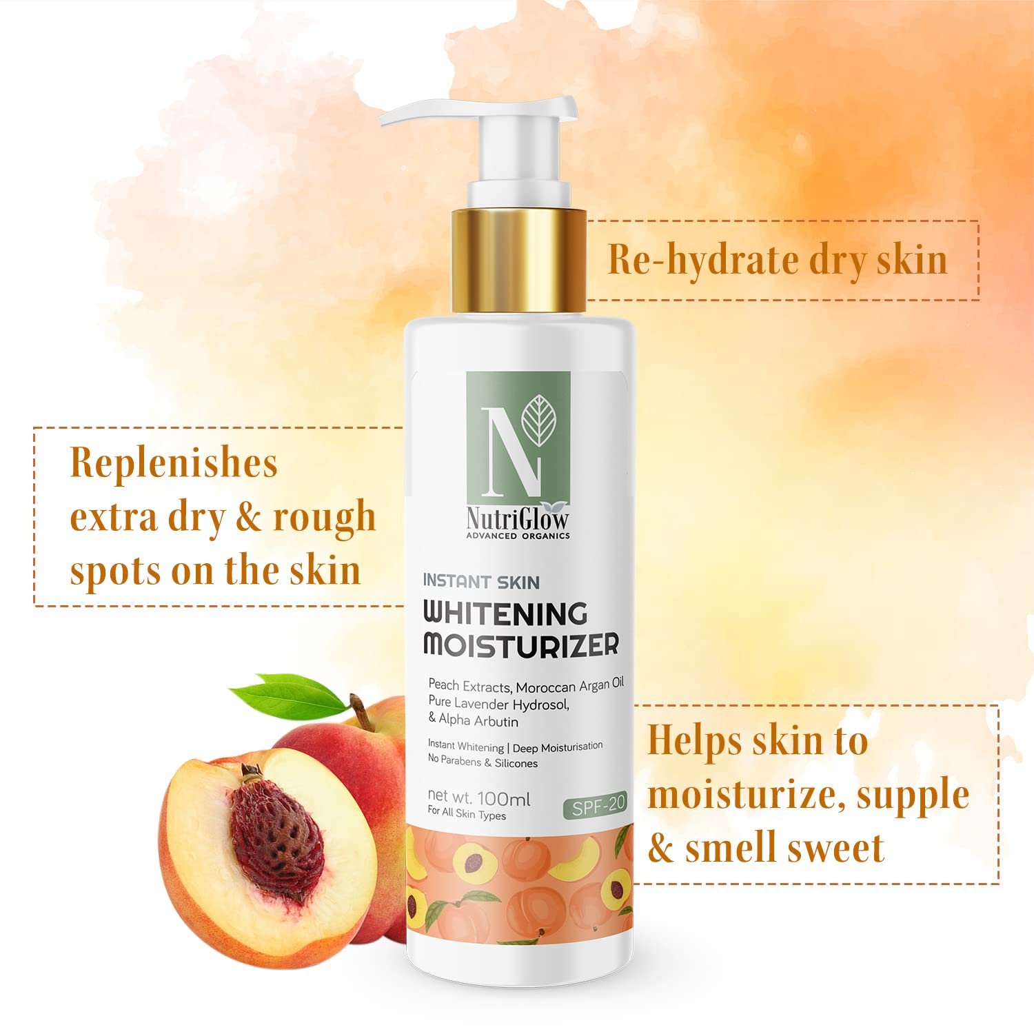 NutriGlow Moisturizer SPF 20 With Pure Lavender Oil For Deep Moisturization 100ml thumbnail