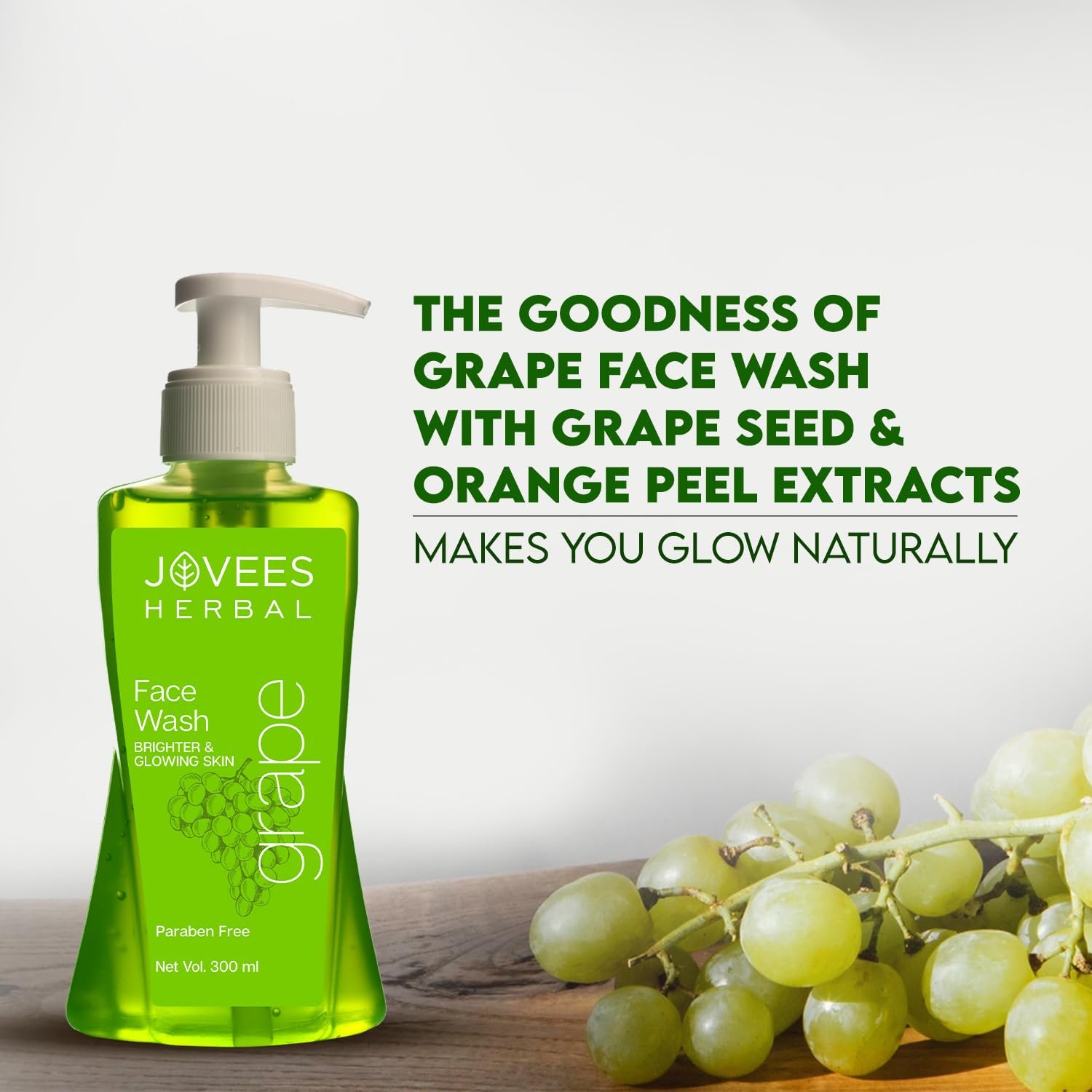 Jovees Herbal Grape Face Wash With Grape Seed & Orange Peel Extracts | For Brighter & Glowing Skin | Reduces Uneven Skin Tone & Fine Lines | For All Skin Types 300ml thumbnail