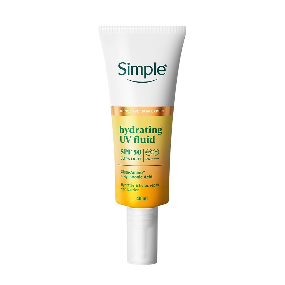 Simple Hydrating UV Fluid |SPF 50 PA++++ | With Hyaluronic Acid & GlutaAmino Technology| Sunscreen for Dry Skin & Sensitive Skin | 40ml thumbnail
