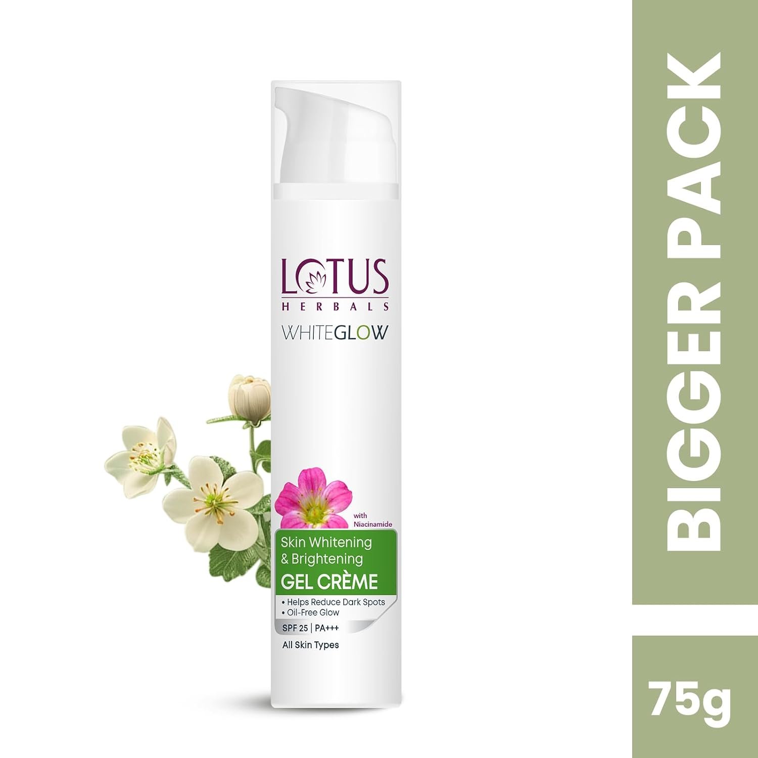 Lotus Herbals WhiteGlow Skin Whitening And Brightening Gel Cream 75g thumbnail