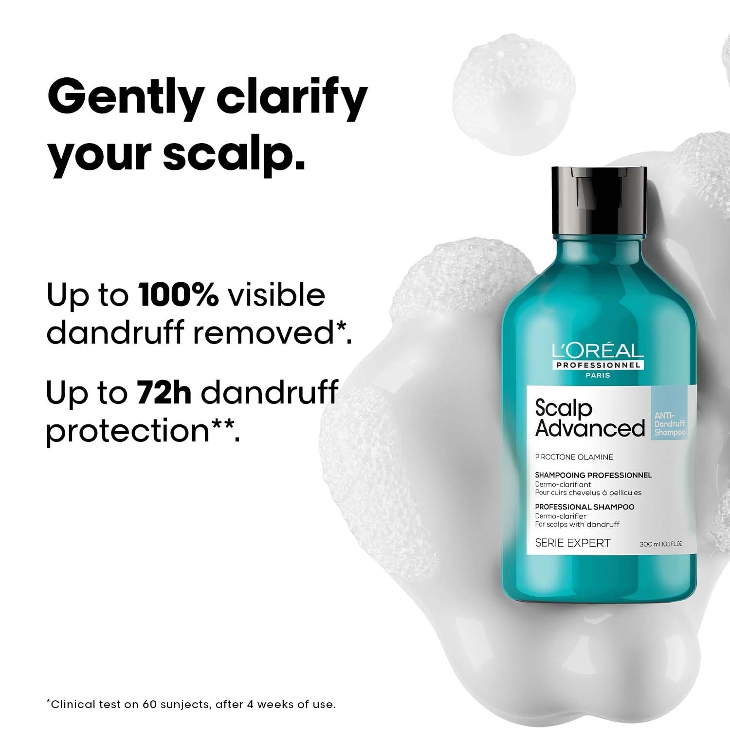 L’Oréal Professionnel Scalp Advanced Anti-Dandruff Dermo-Clarifier Shampoo 300ml | Removes Dandruff & Gently Clarifies the Scalp with Piroctone Olamine | For Men & Women. thumbnail