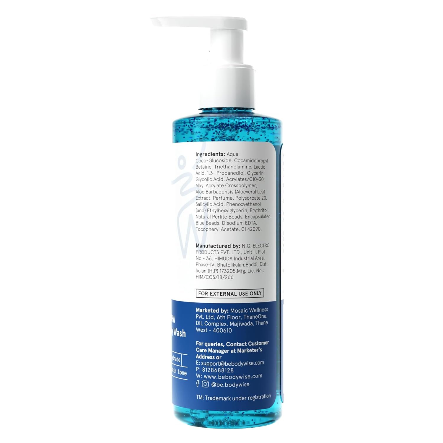 Be Bodywise 5% AHA BHA De-Tan Exfoliating Body Wash 250ml | For Body Acne, Strawberry Skin, De-Tan | Infused with 3% Lactic Acid, 1% Salicylic Acid, 1% Glycolic Acid | thumbnail