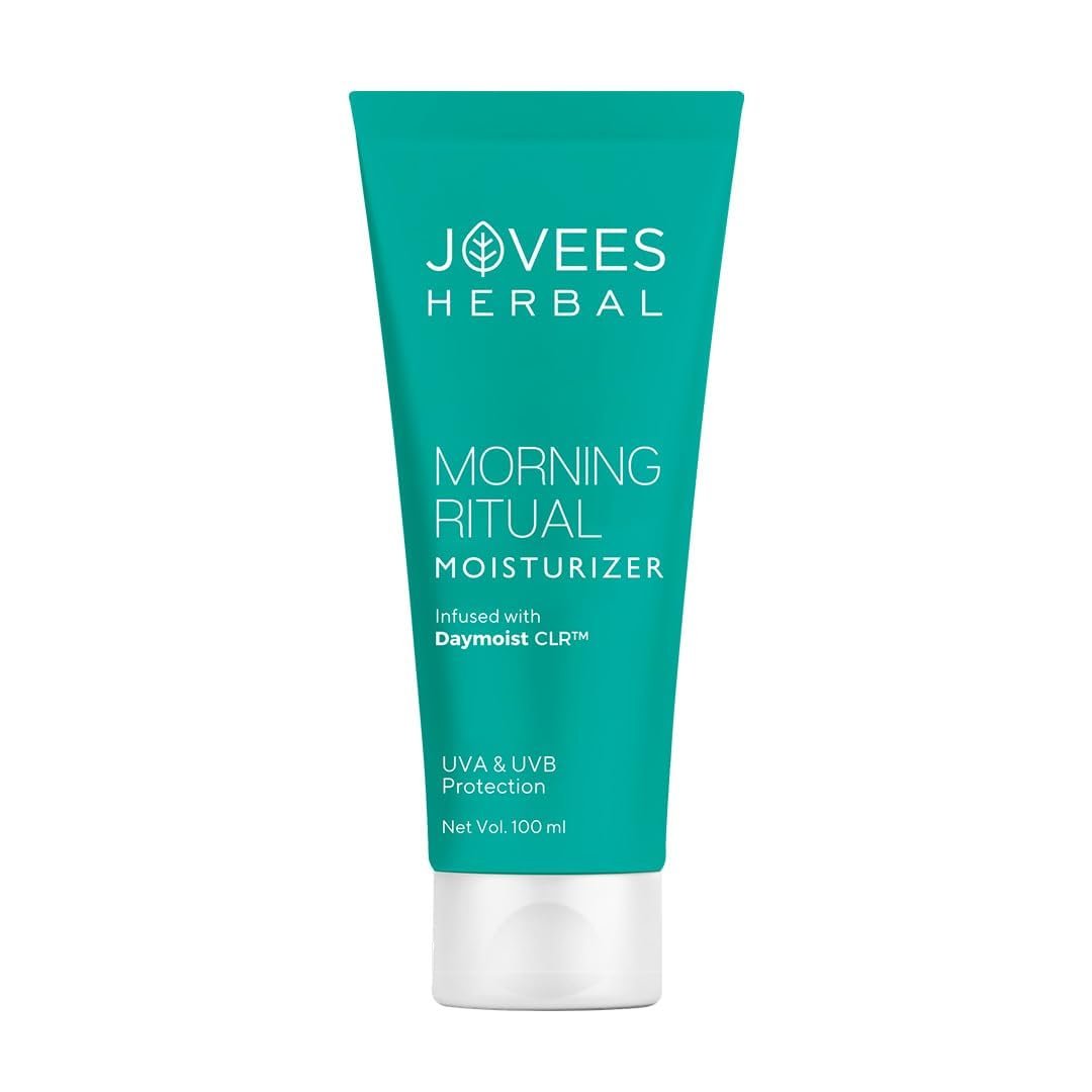 Jovees Herbal Morning Ritual Moisturizer for Dry Skin – Reduces Fine Line & Improves Skin Elasticity | UVA & UVB Protection | Nourishes & Hydrates | Lightweight, Non-Greasy Daily Cream 100g