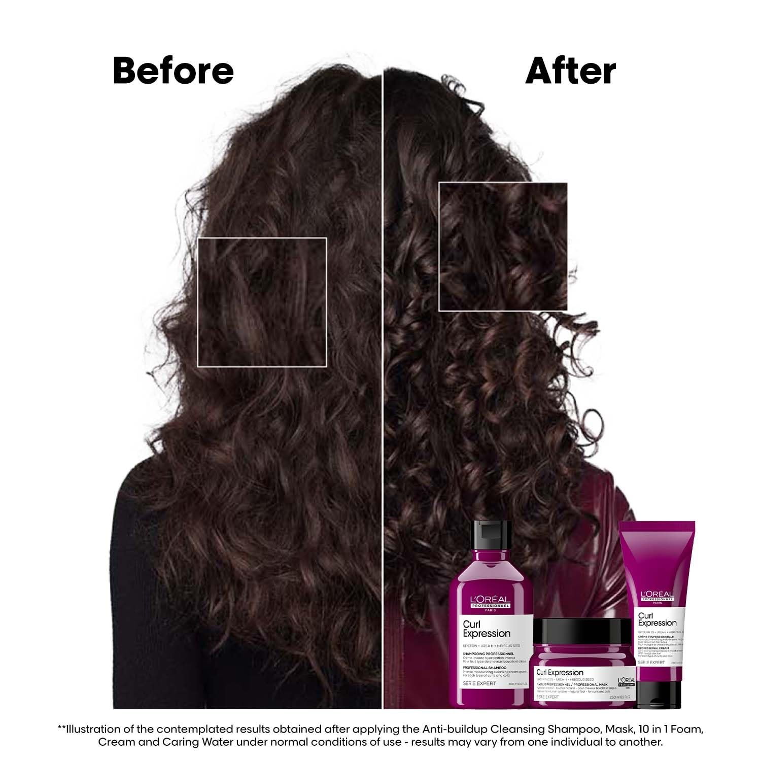 L'Oréal Professionnel Curl Expression Intense moisturizing cleansing Shampoo 300 ml | Provides intense and long lasting hydration | With Glycerin, Urea H & Hibiscus seed. thumbnail
