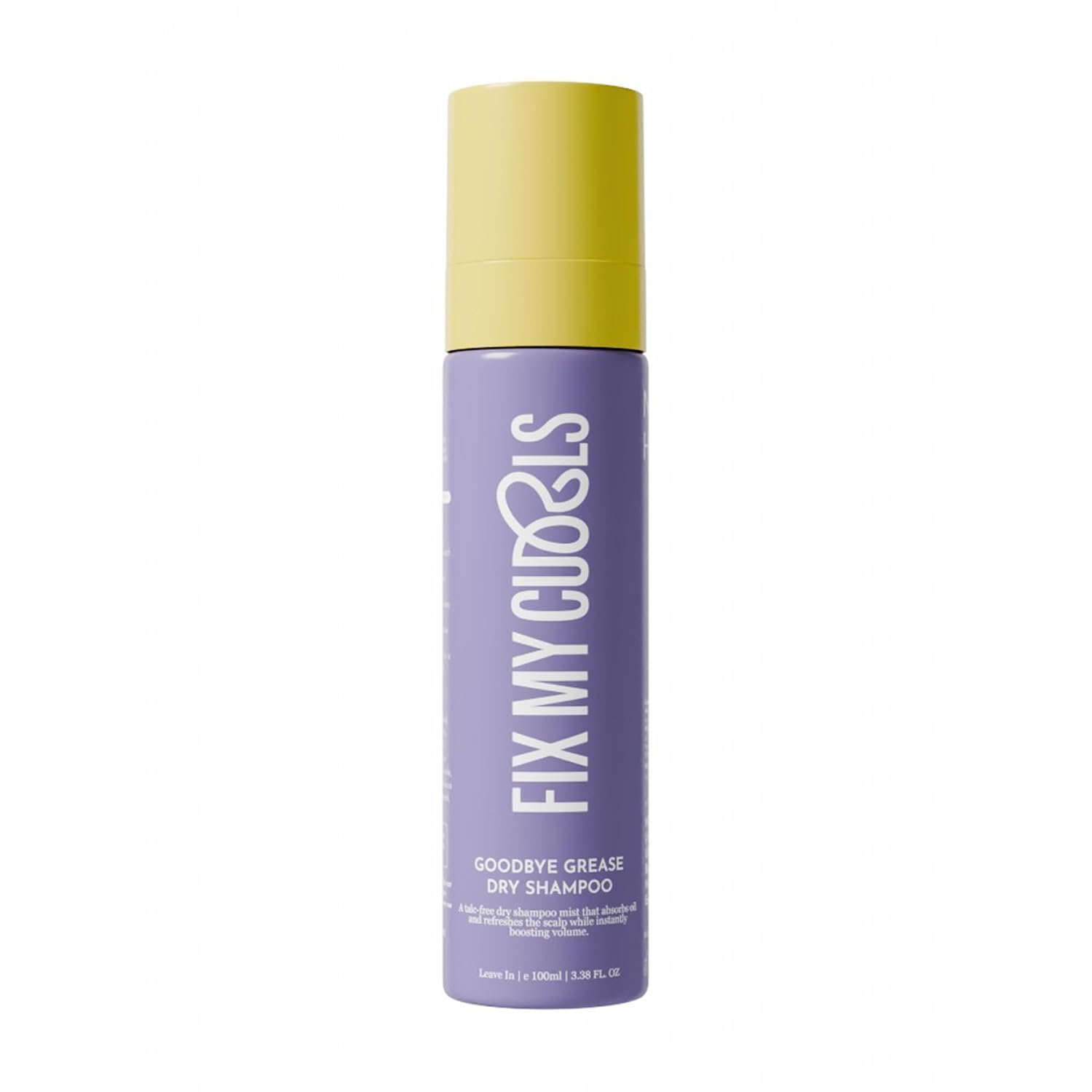 Fix My Curls Goodbye Grease Dry Shampoo Oil-Absorbing, Volumizing, Instantly Refreshes Scalp & Curls, Lightweight, No Residue, for All Hair Types 100ml
